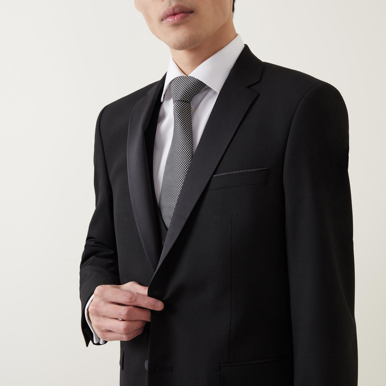 REMUS UOMO Single Breasted Tuxedo Jacket Black