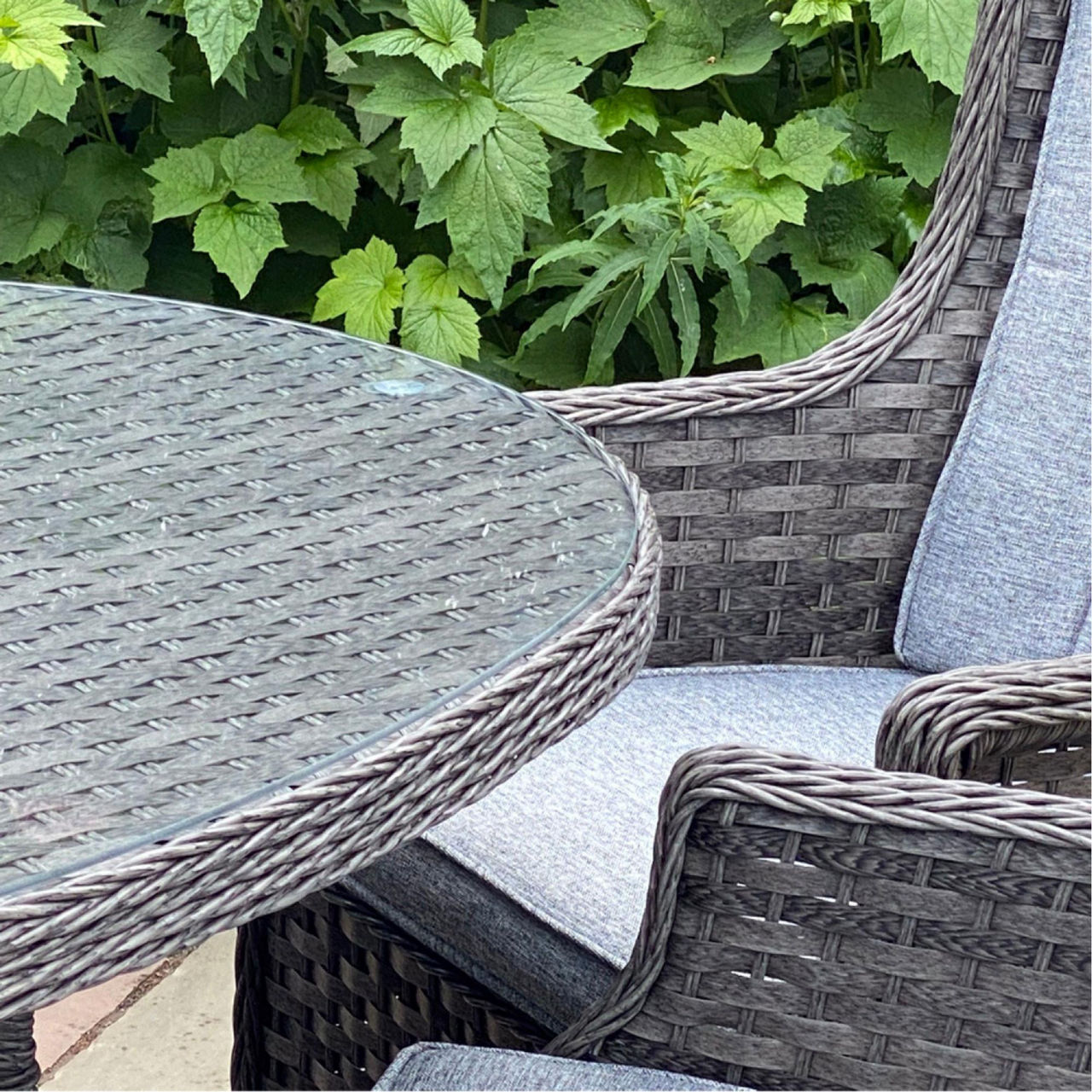 RATHWOOD Boston 6 Seater Dining Set with Oval Table Dark Grey