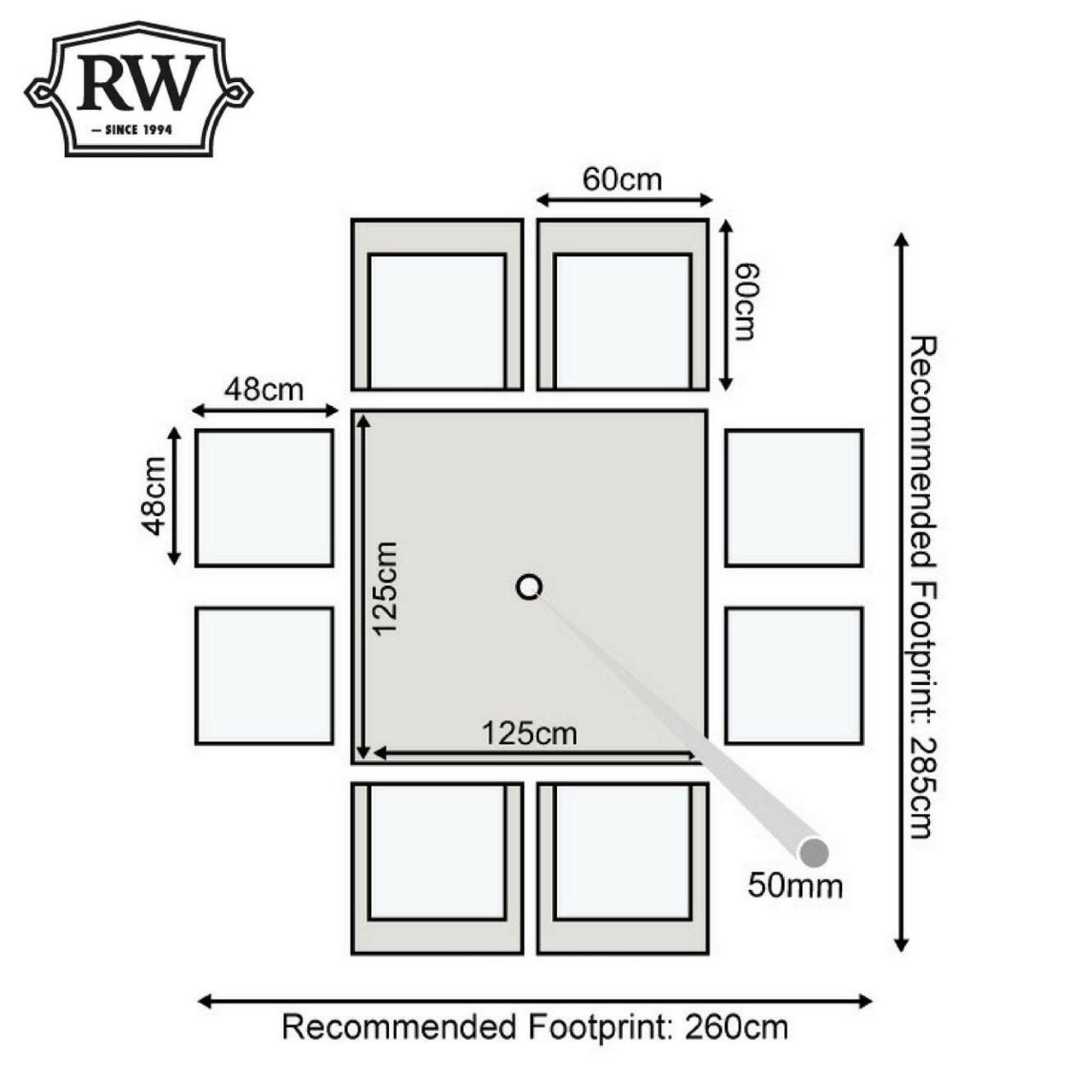 Oxford 4 Seater Cube Set with Square Table