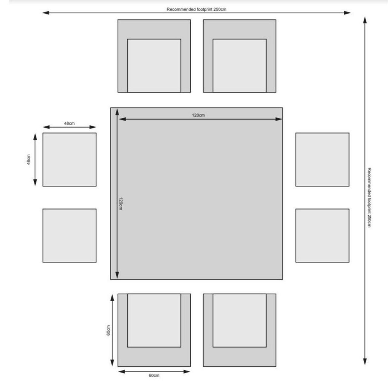 Oxford 4 Seater Cube Set with Square Table