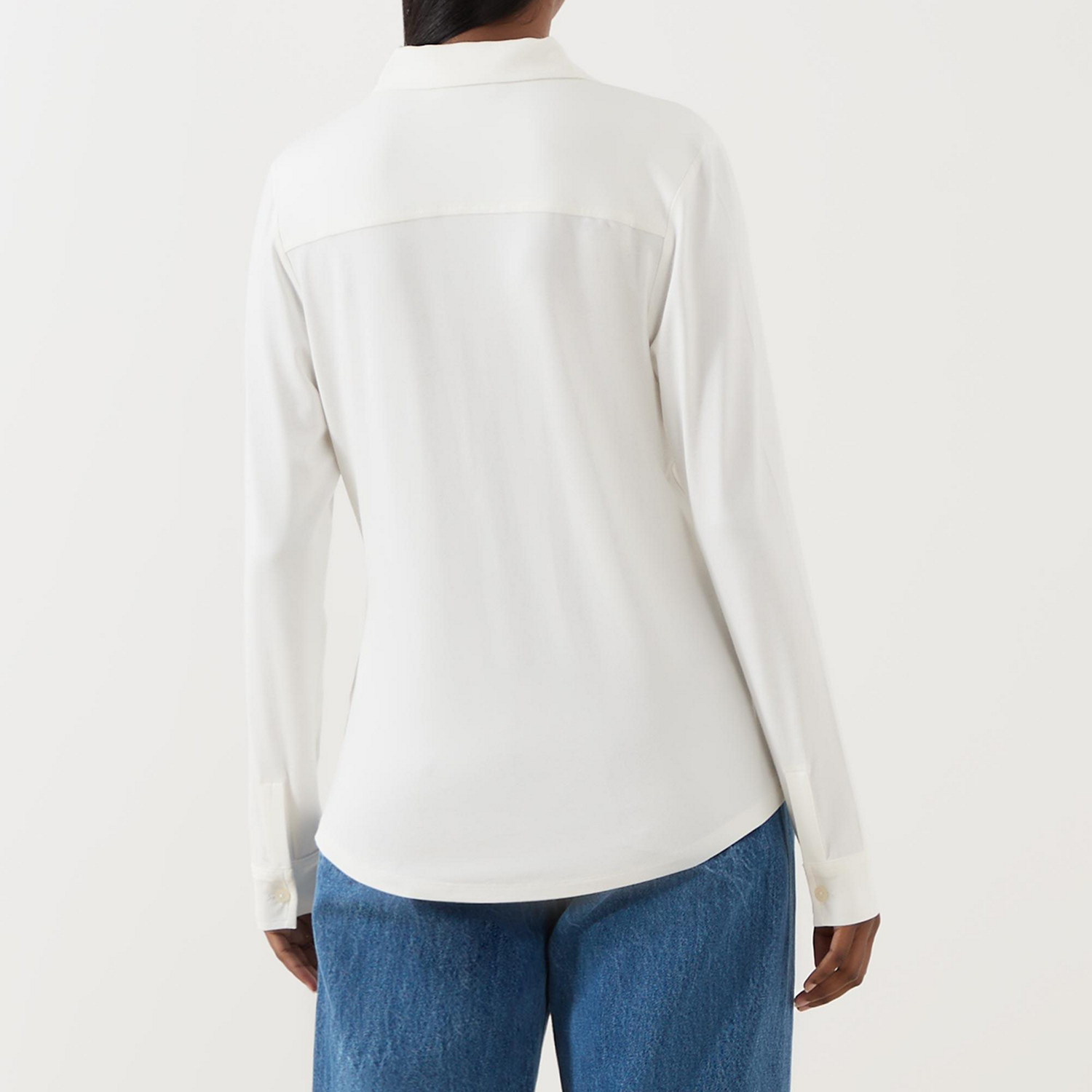 Pointed Collar Long Sleeve Shirt