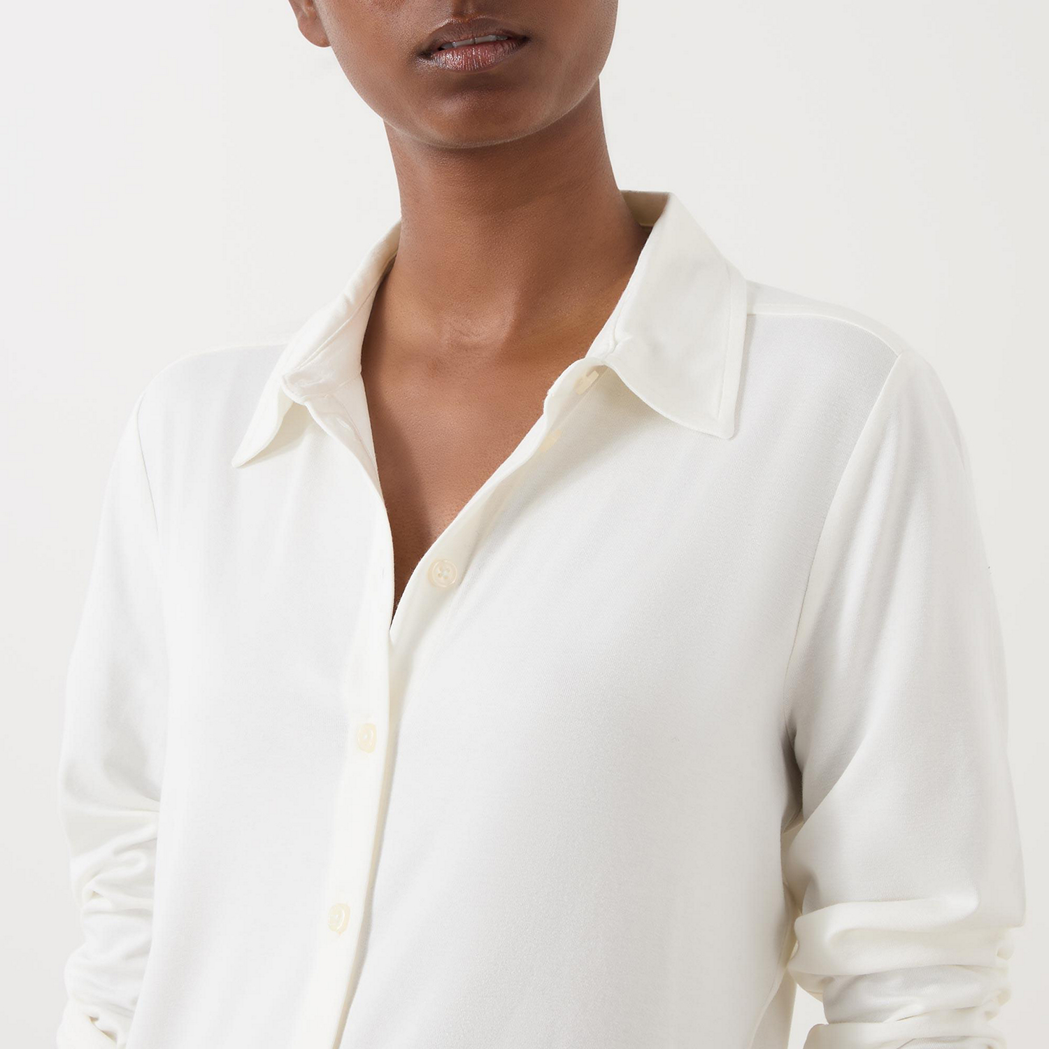 Pointed Collar Long Sleeve Shirt