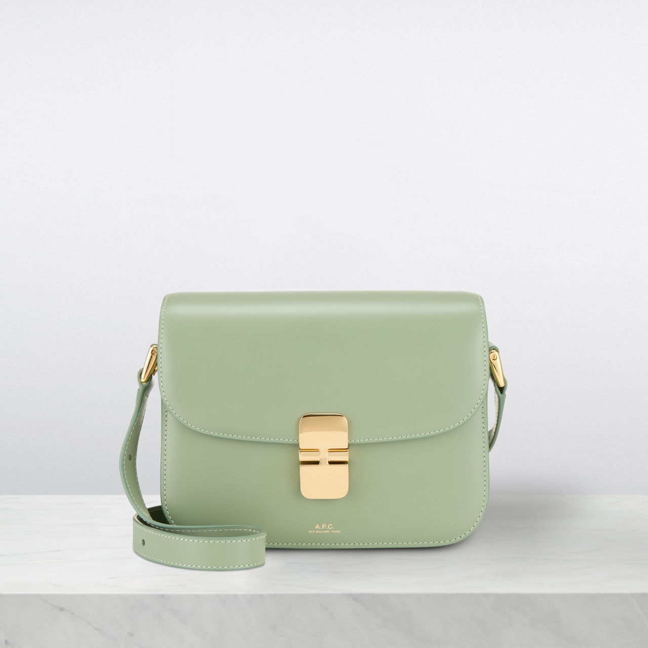 A.P.C. Grace Small Satchel Almond Green