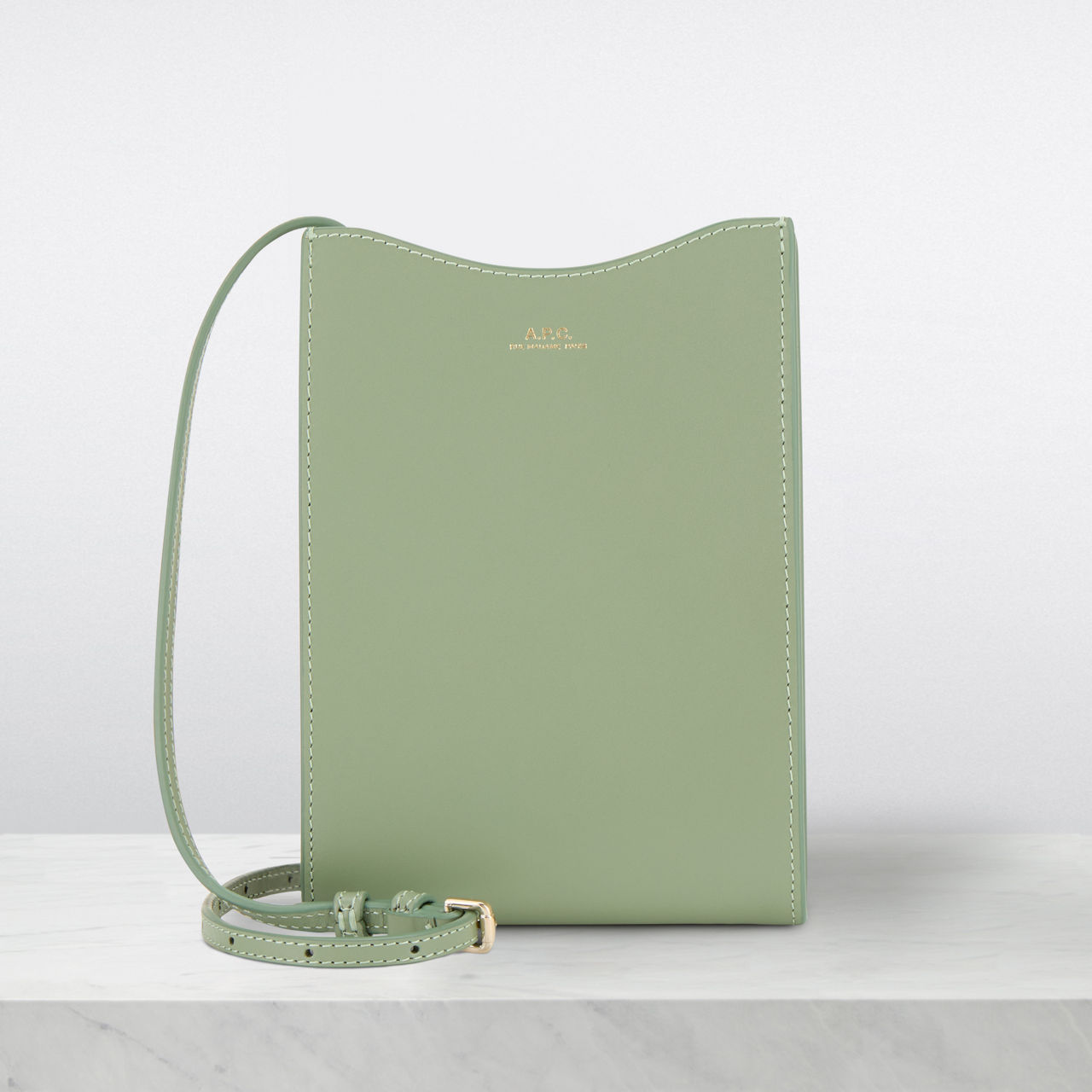 A.P.C. Jamie Neck Pouch Bag Almond Green