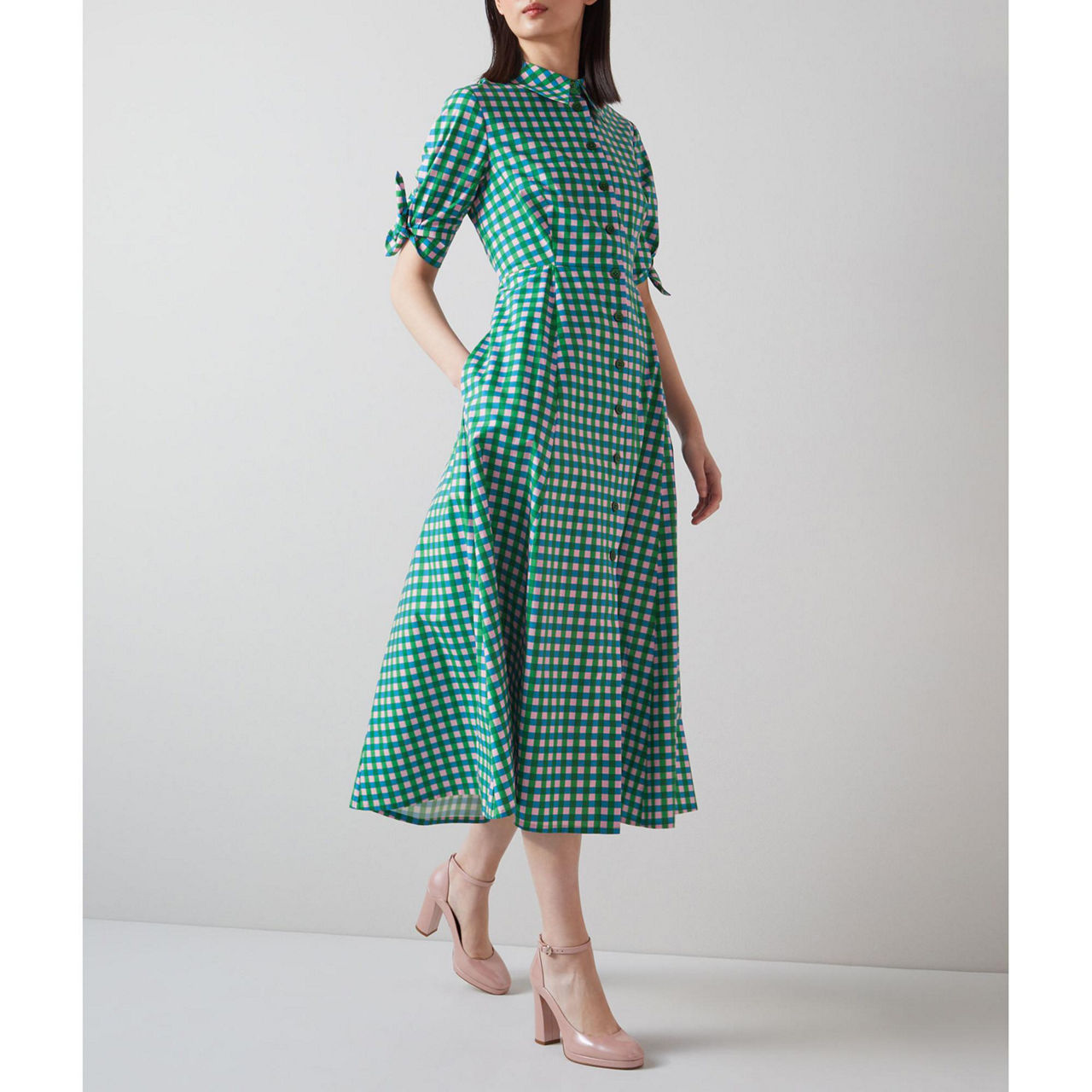 Saffron Gingham Shirt Dress