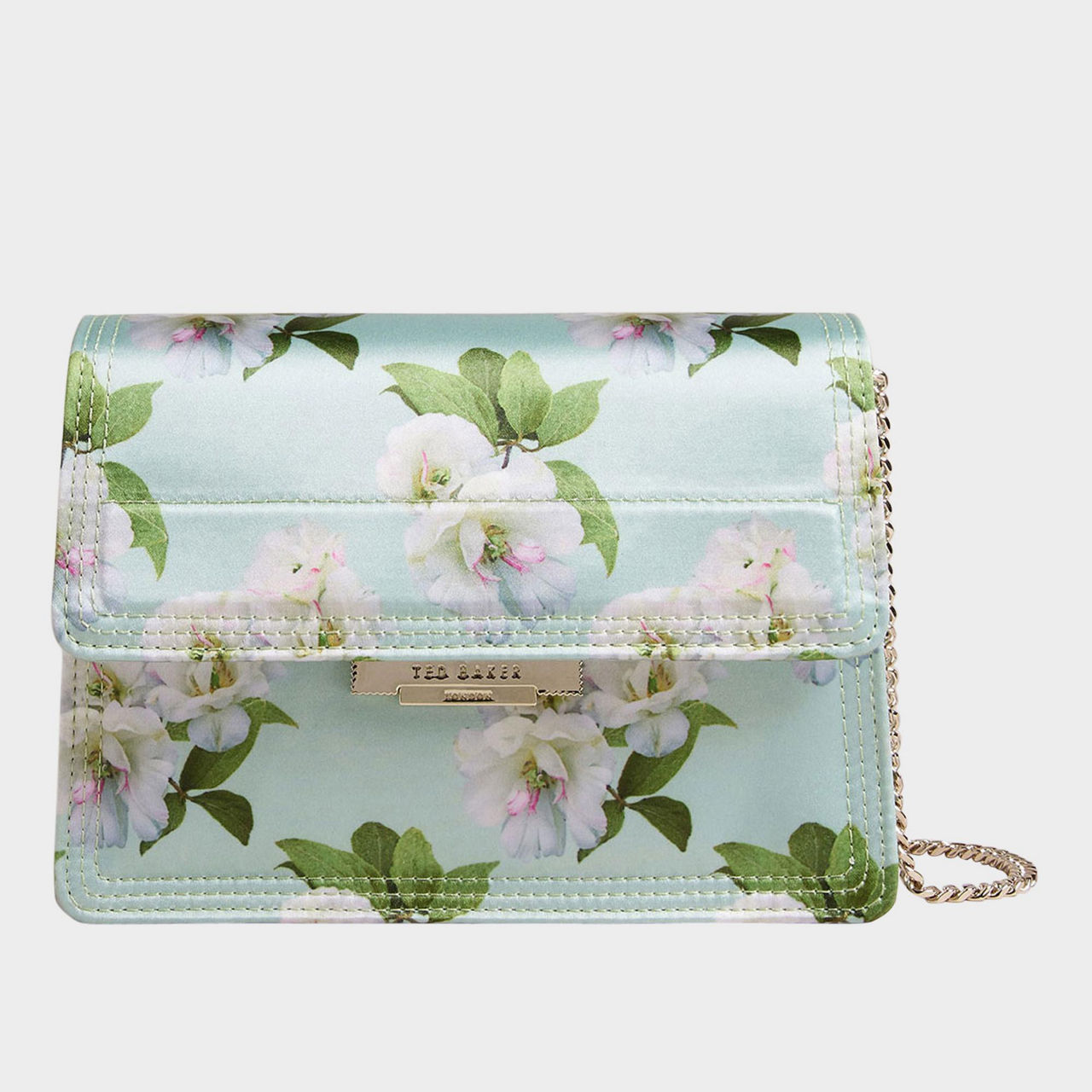 Ted Baker Jenil Floral Chain Strap Shoulder Bag, Pastel Green