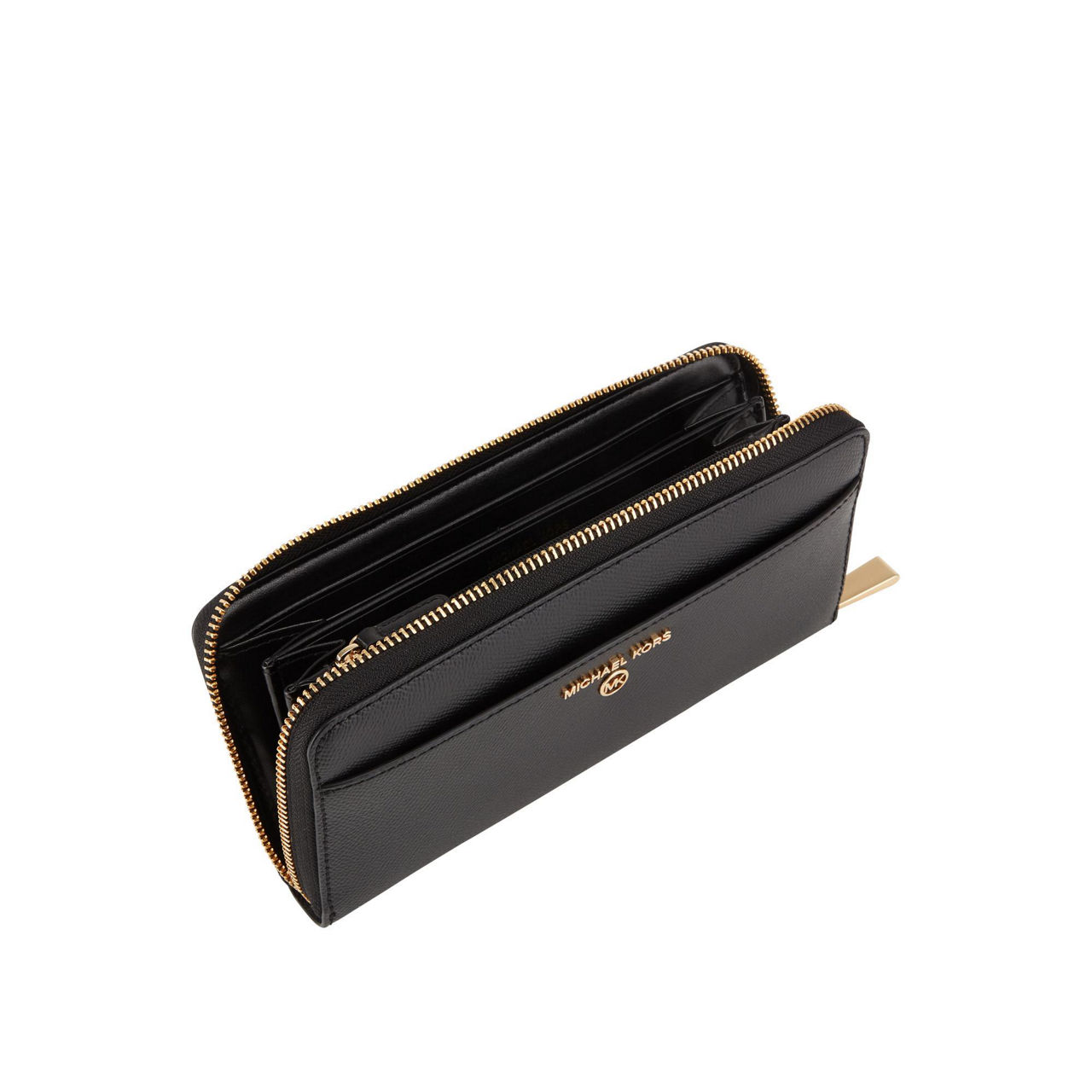 Michael kors wallet jet set ziparound continental black sale