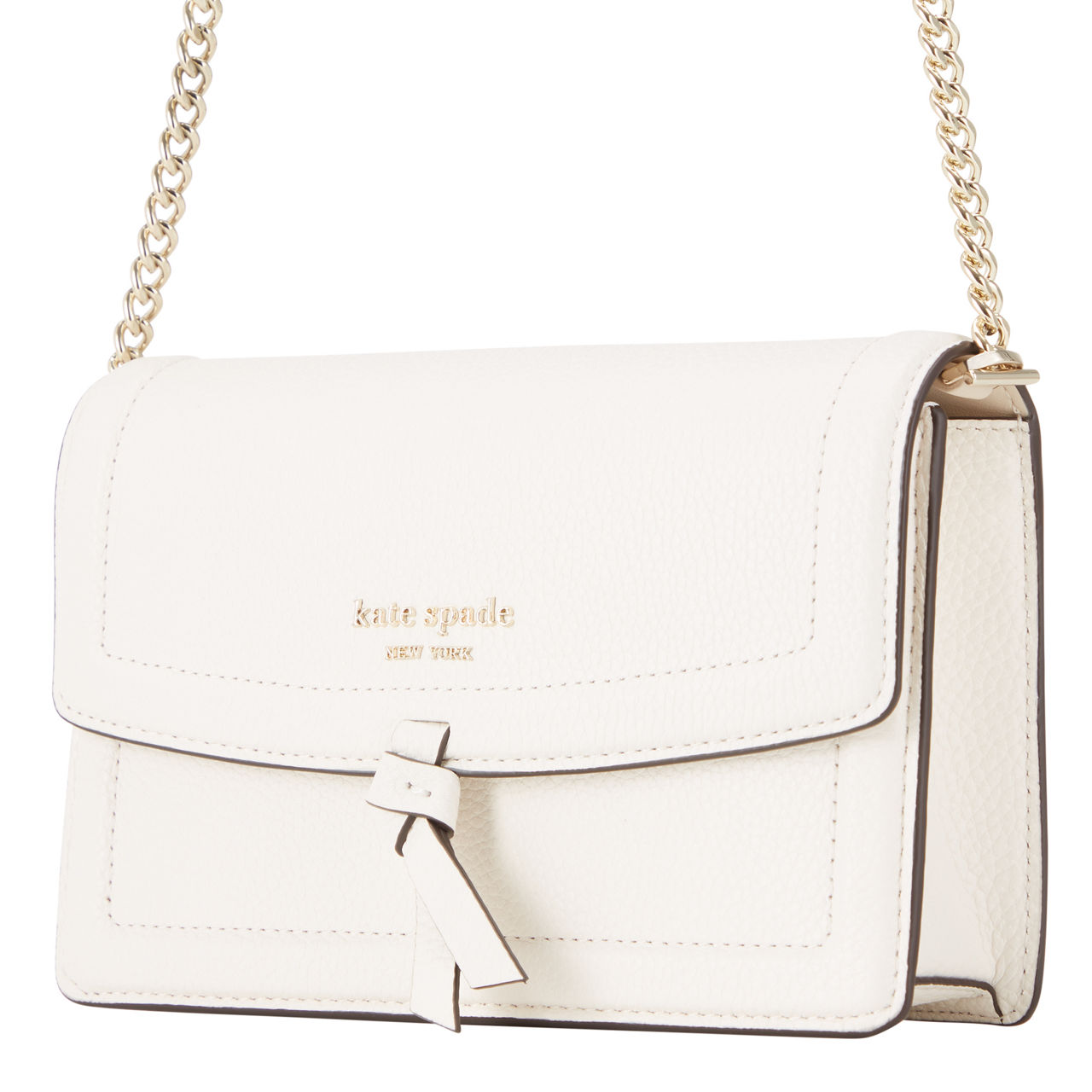 KATE SPADE NEW YORK Knott Chain Strap Crossbody Bag Cream