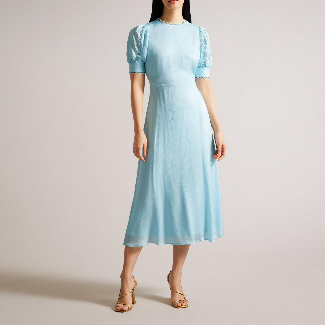 Midi tea hotsell dress with sleeves