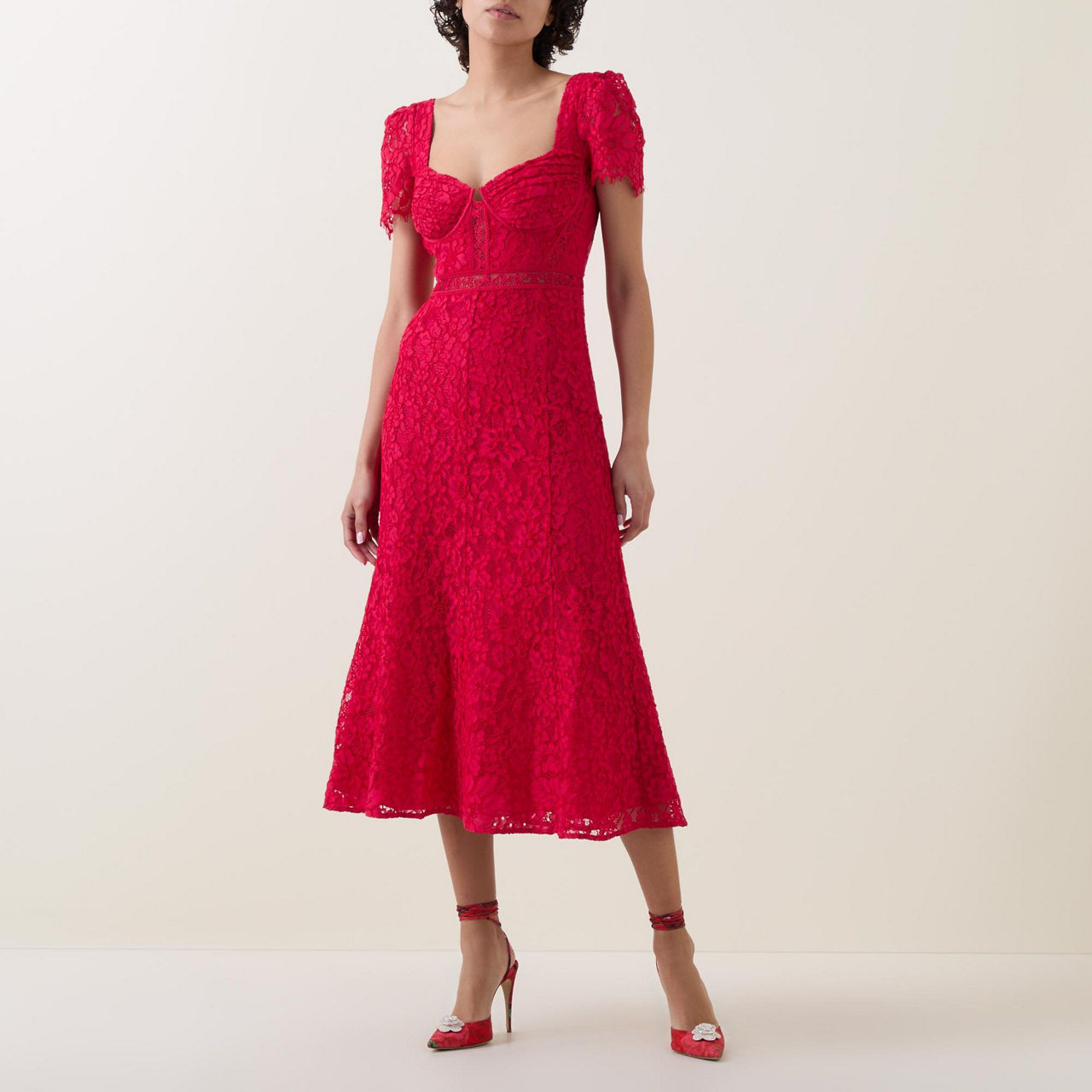 Floral Lace Midi Dress