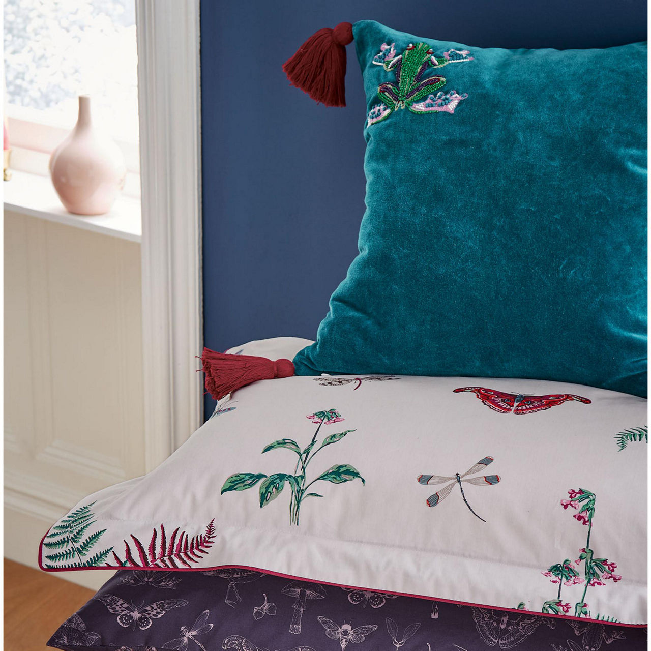 JOULES Midnight Beasts Standard Pillowcase