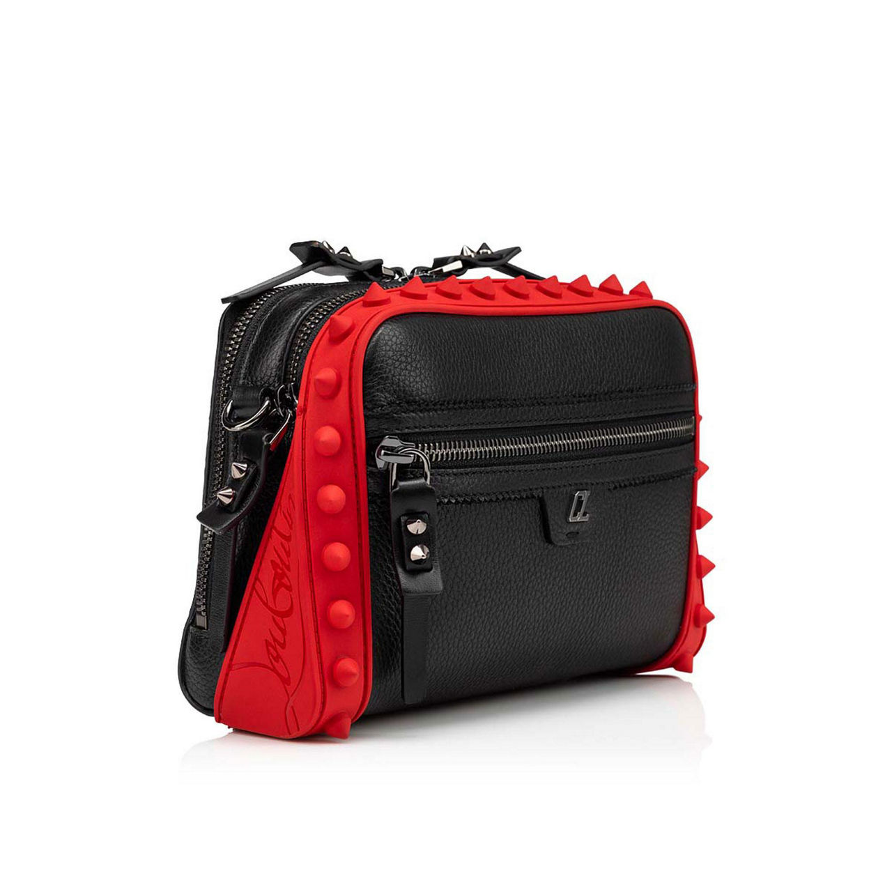 CHRISTIAN LOUBOUTIN Loubitown Spikes Leather Messenger Bag