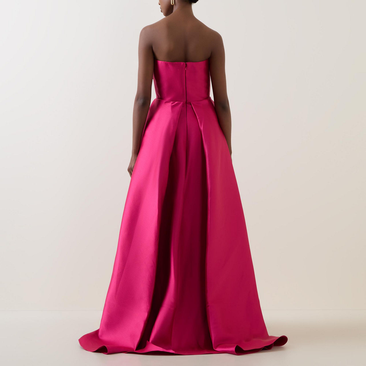 SOLACE LONDON Tiffany Strapless Maxi Dress Dark Pink