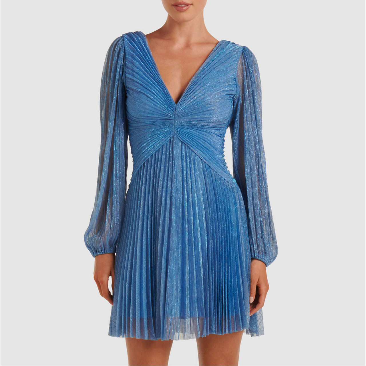 Plissé Pleated Blouse Dress