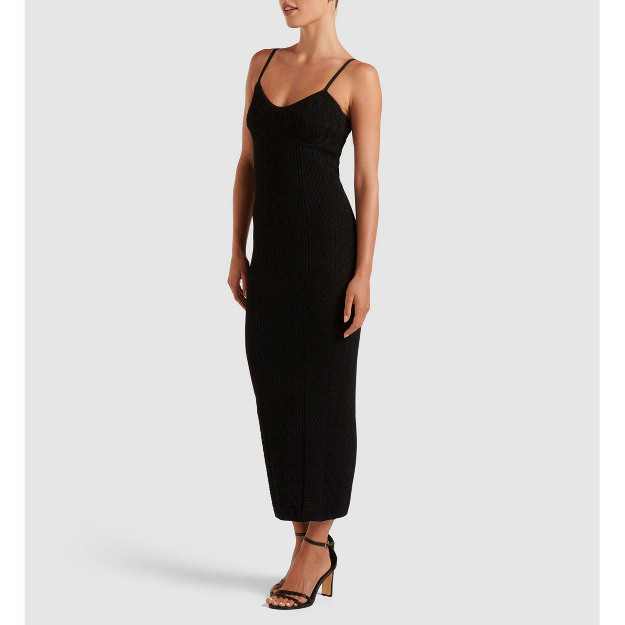 FOREVER NEW Charlie Pointelle Knit Corset Dress