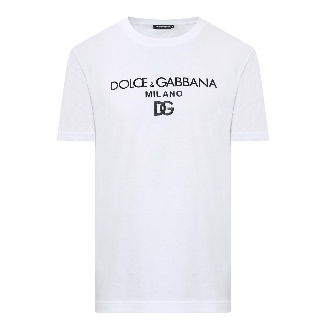 DOLCE & GABBANA Milano Logo Print Round Neck T Shirt