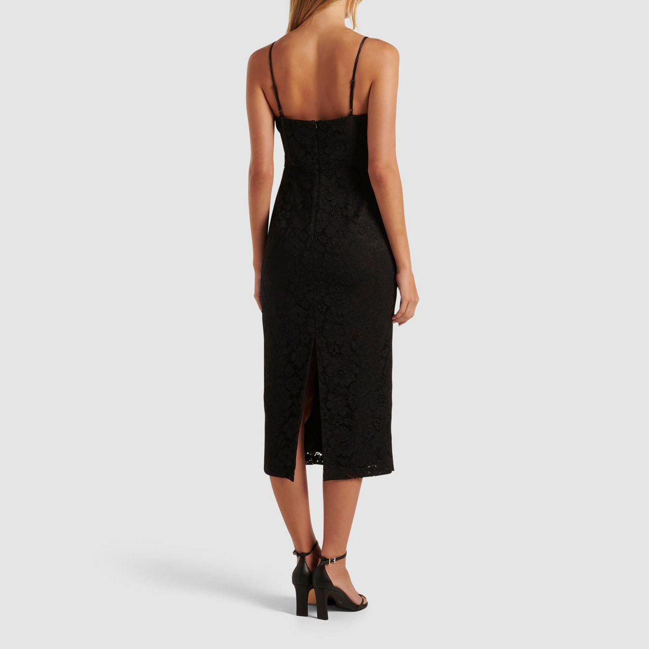 Grommet Corset Lace-Up Sleeveless Bodycon Midi Dress
