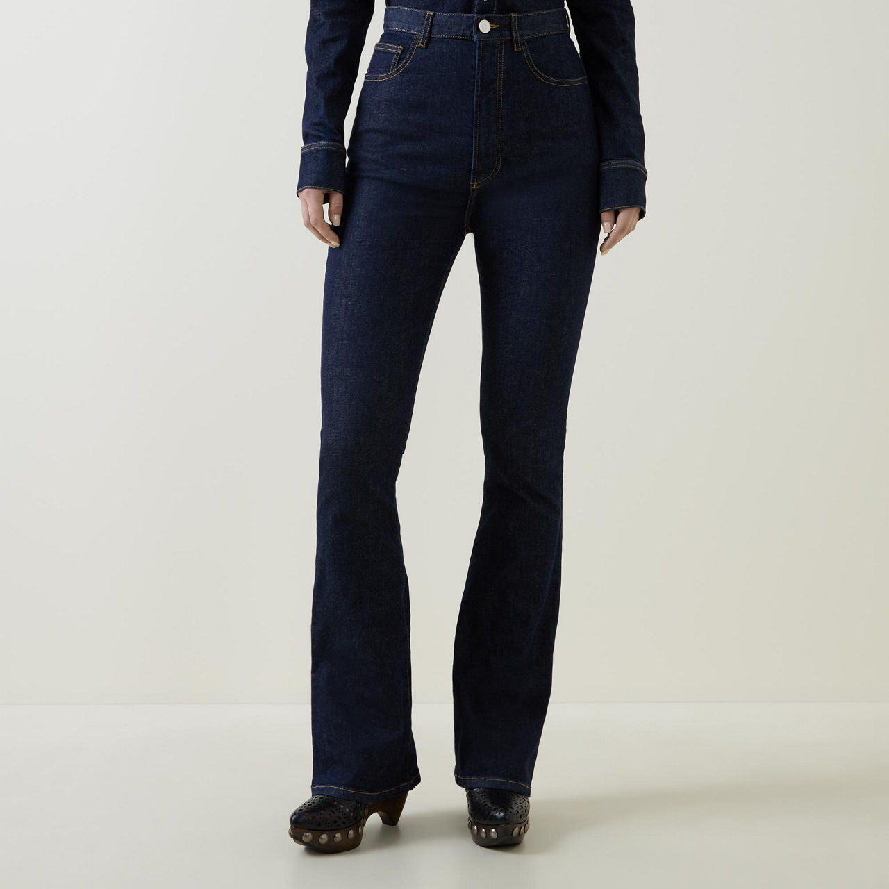 Vaquero Campana De Mujer Fit Flare De Tiro Medio Con Bolsillos Delanteros  U00b7 System Action U00b7 El