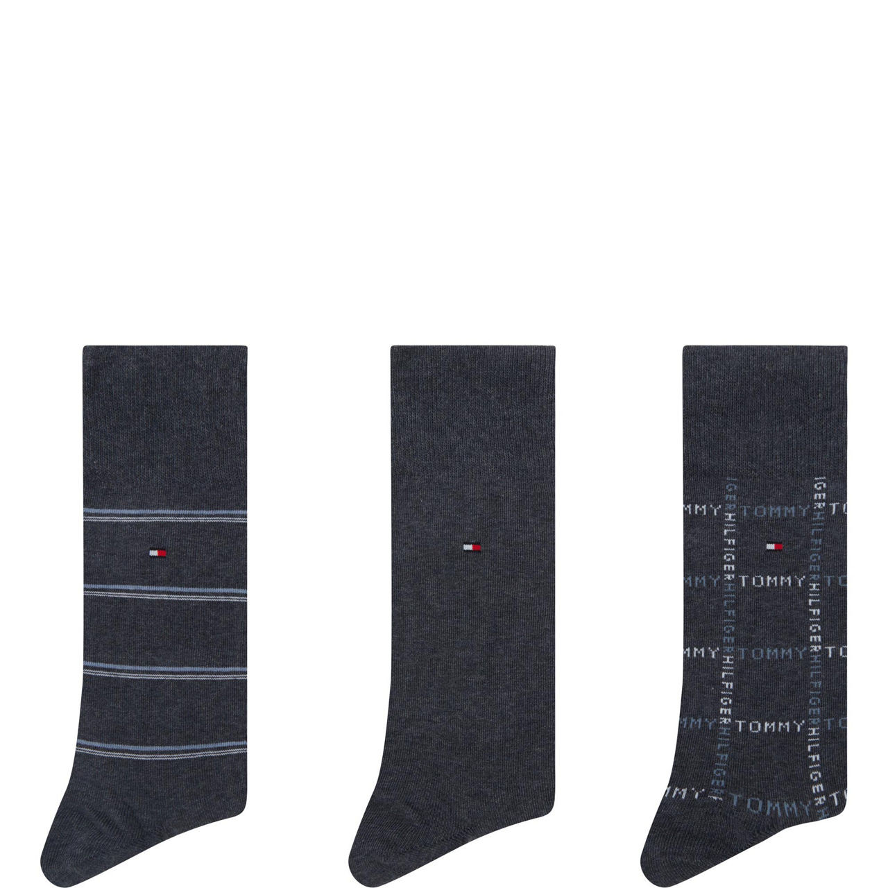 LONG SOCKS WITH LOGO GRID - BUNDLE in black