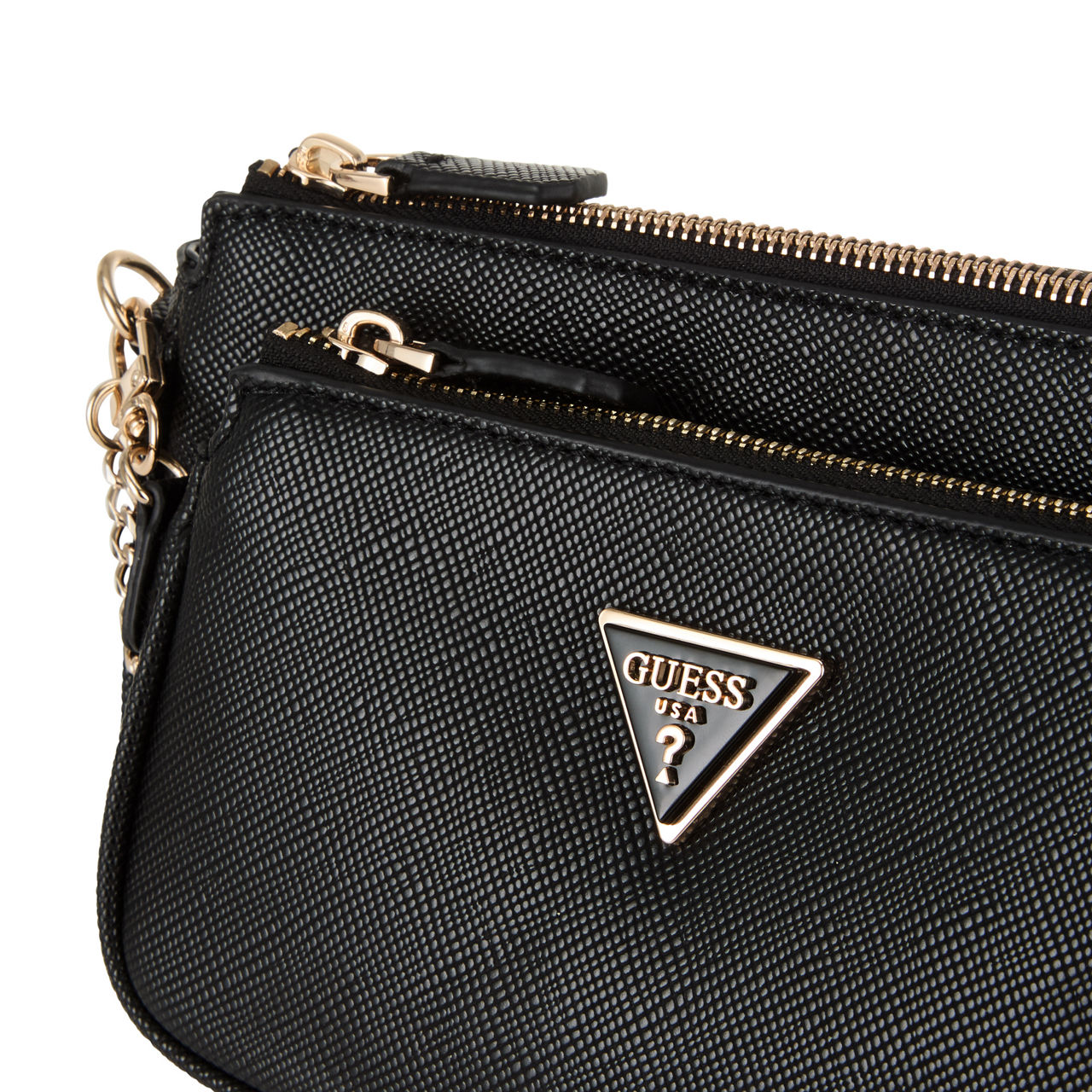 GUESS Noelle Double Pouch Crossbody Bag Black