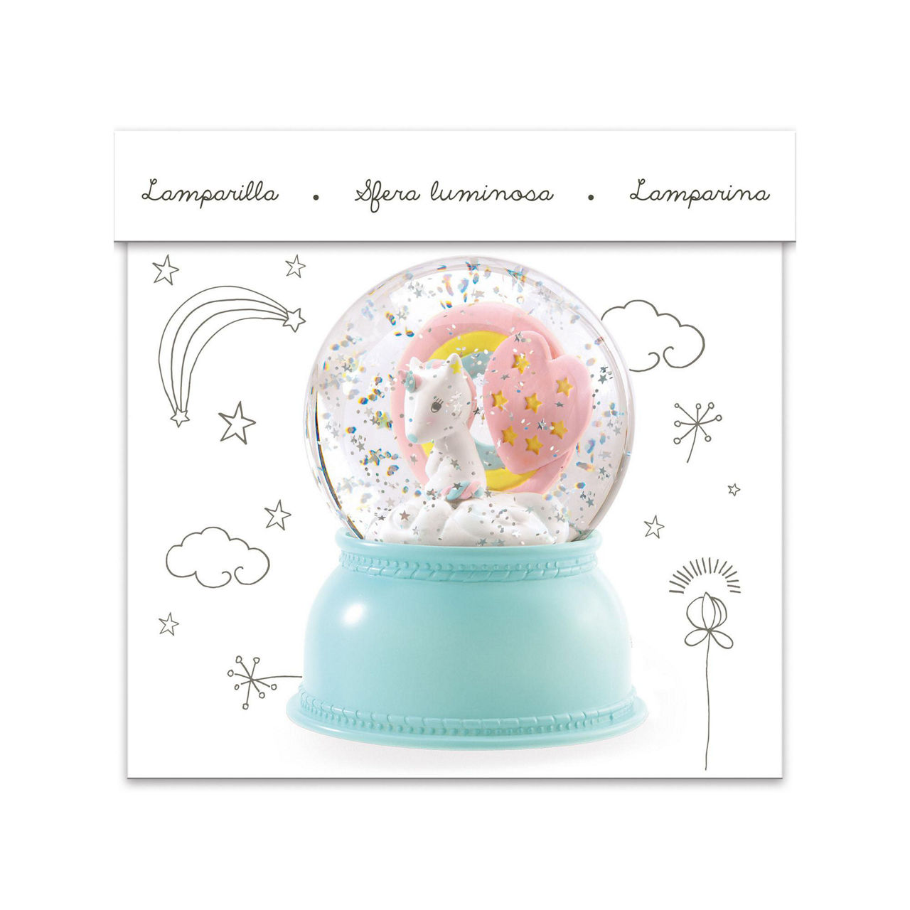 Unicorn Snow Globe Night Light
