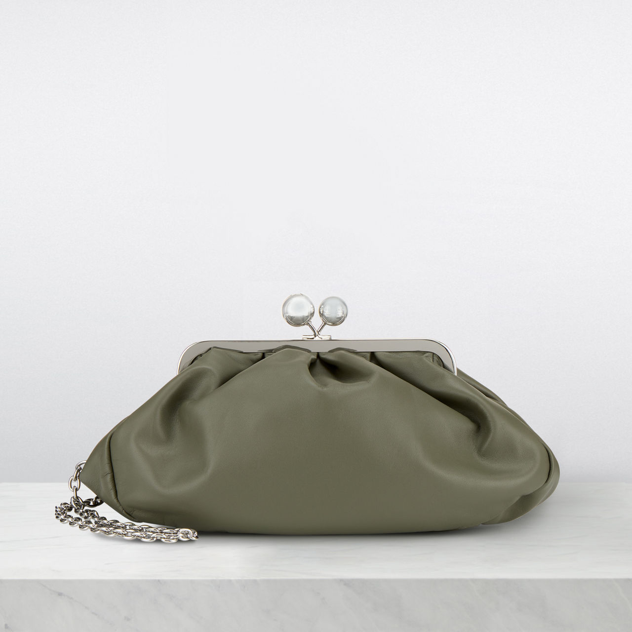 Weekend Max Mara Pasticcino Agre Medium Grey Clutch Bag