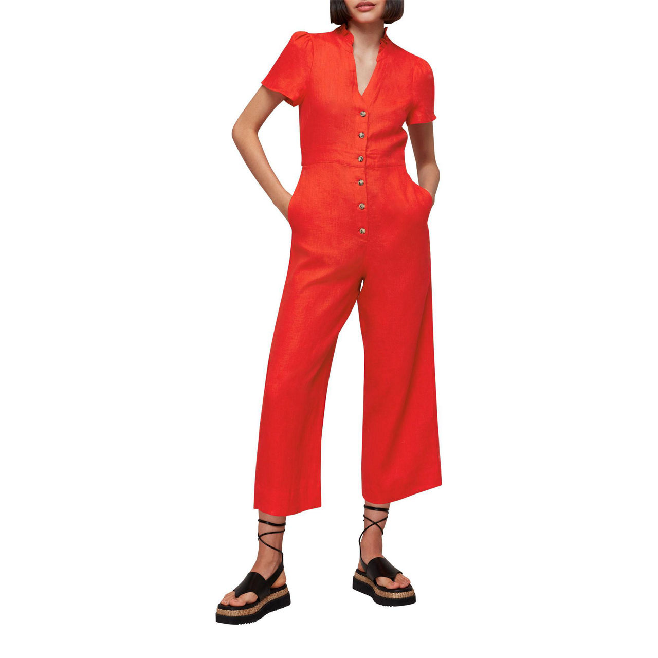 WHISTLES Emmie Linen Jumpsuit