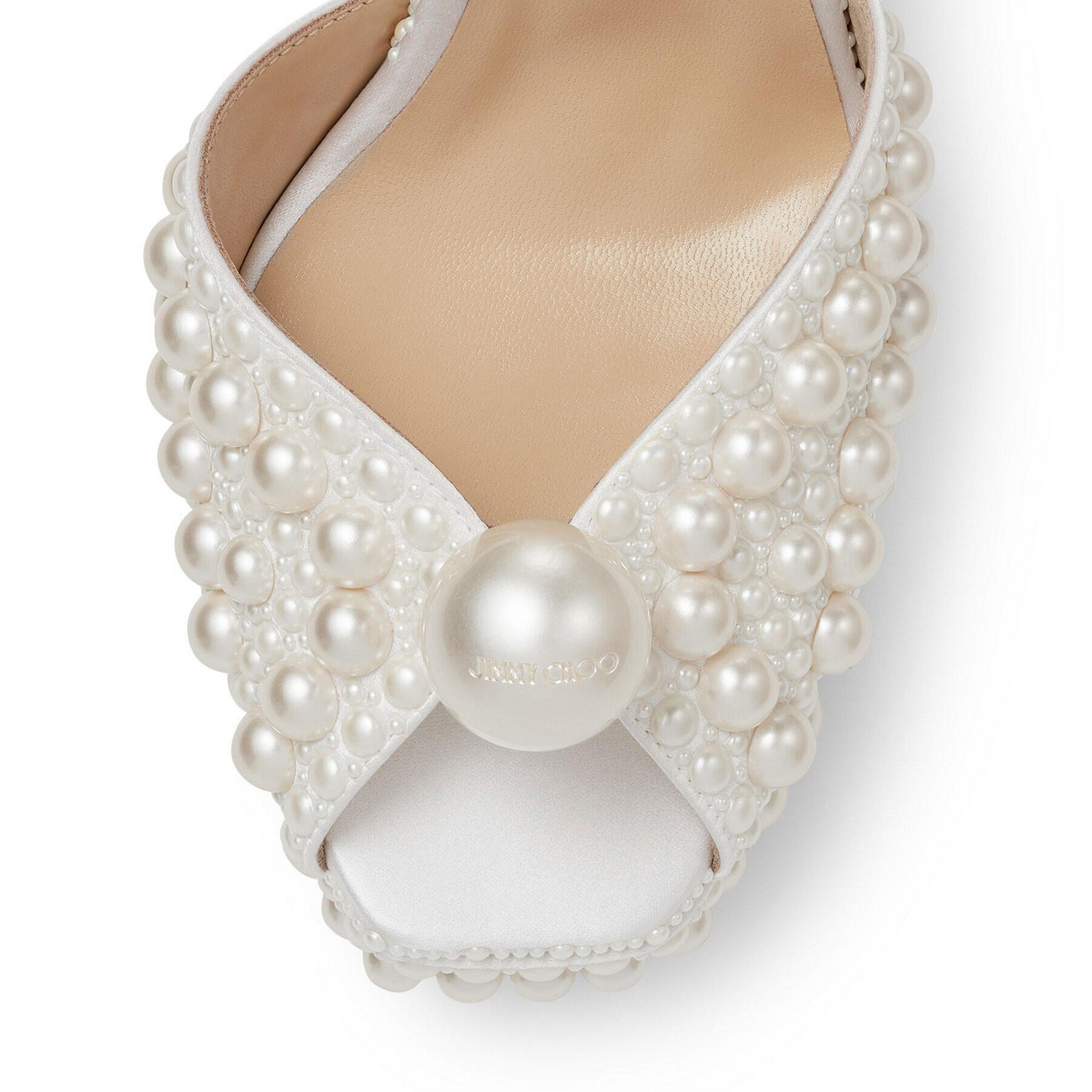 Sacaria 120 Pearl-Embellished Satin Sandals