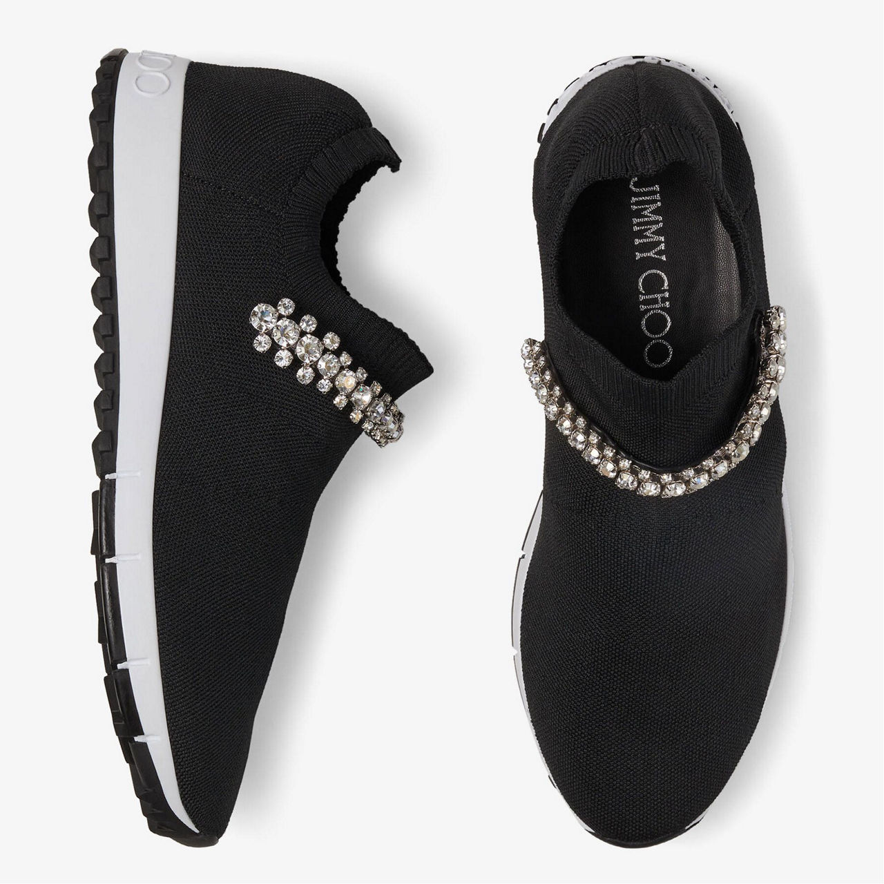 JIMMY CHOO Verona Crystal Detail Knit Trainers