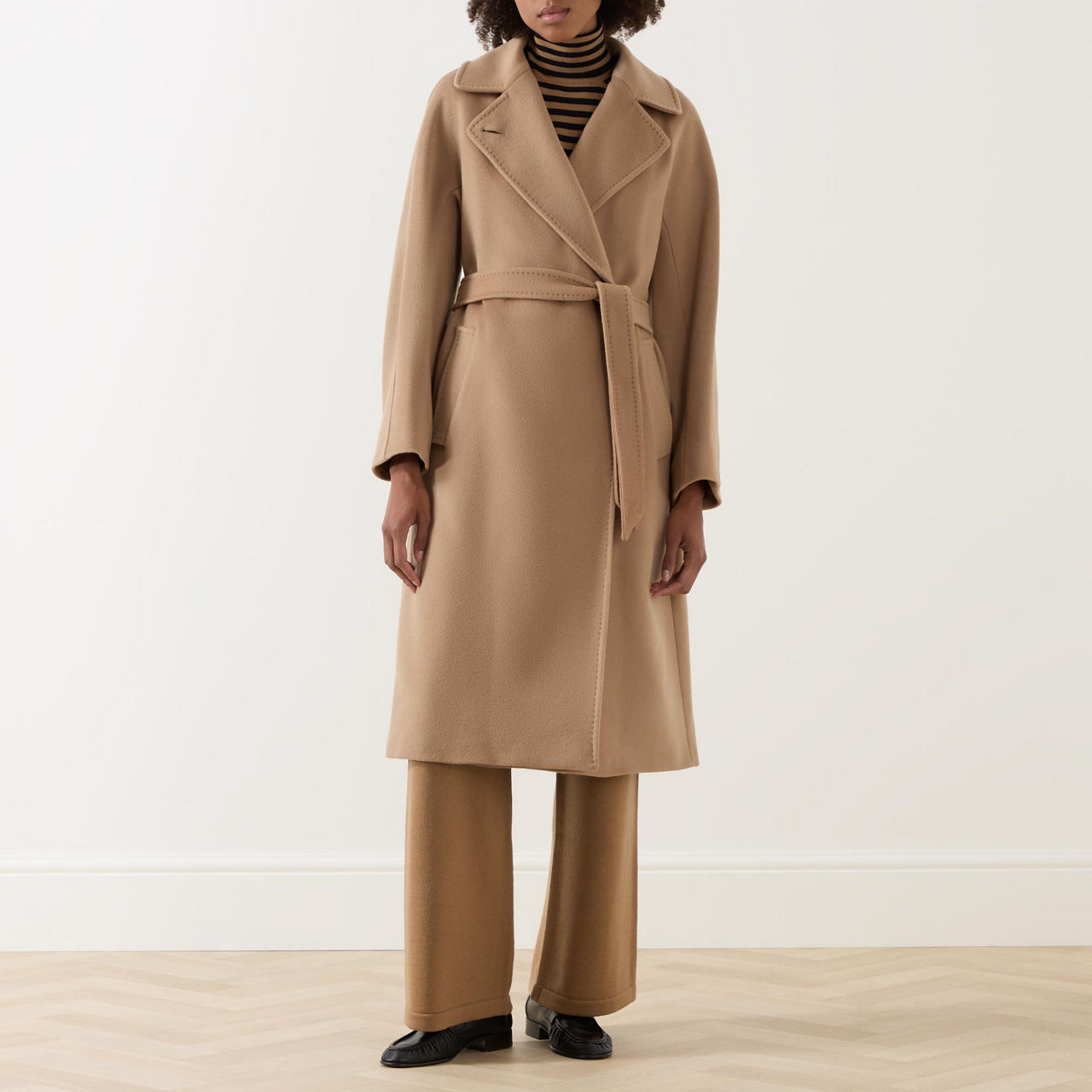 Resina Double-Breasted Wool Wrap Coat