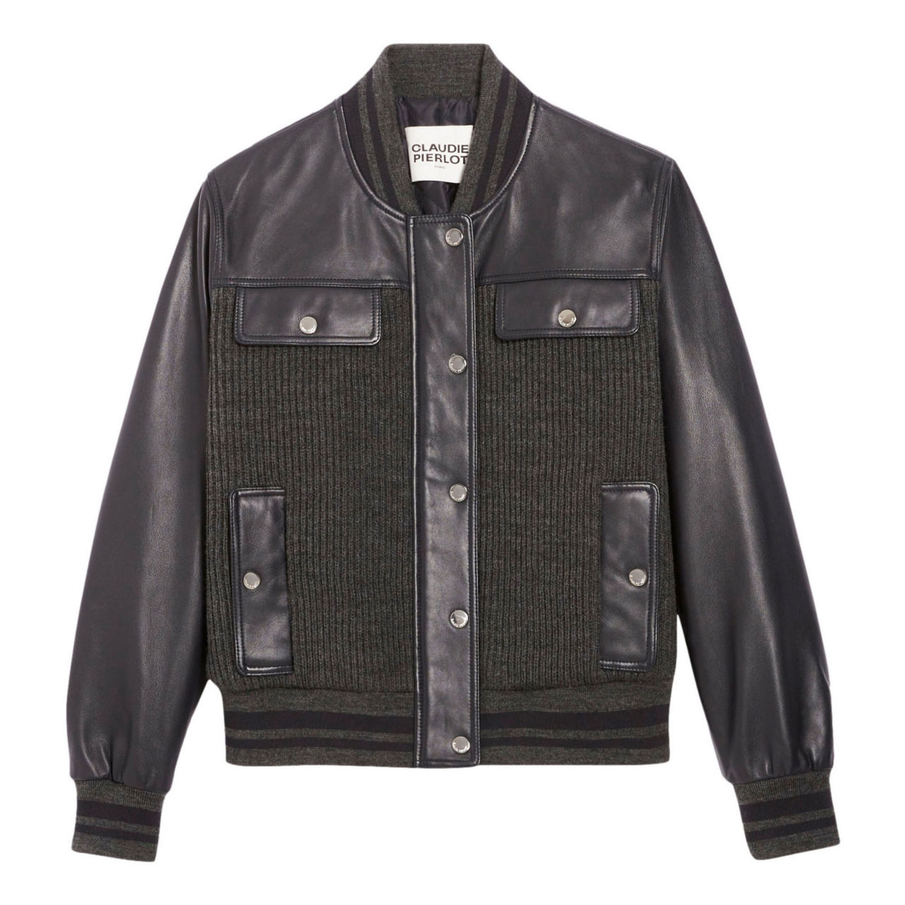 Claudie pierlot leather on sale jacket