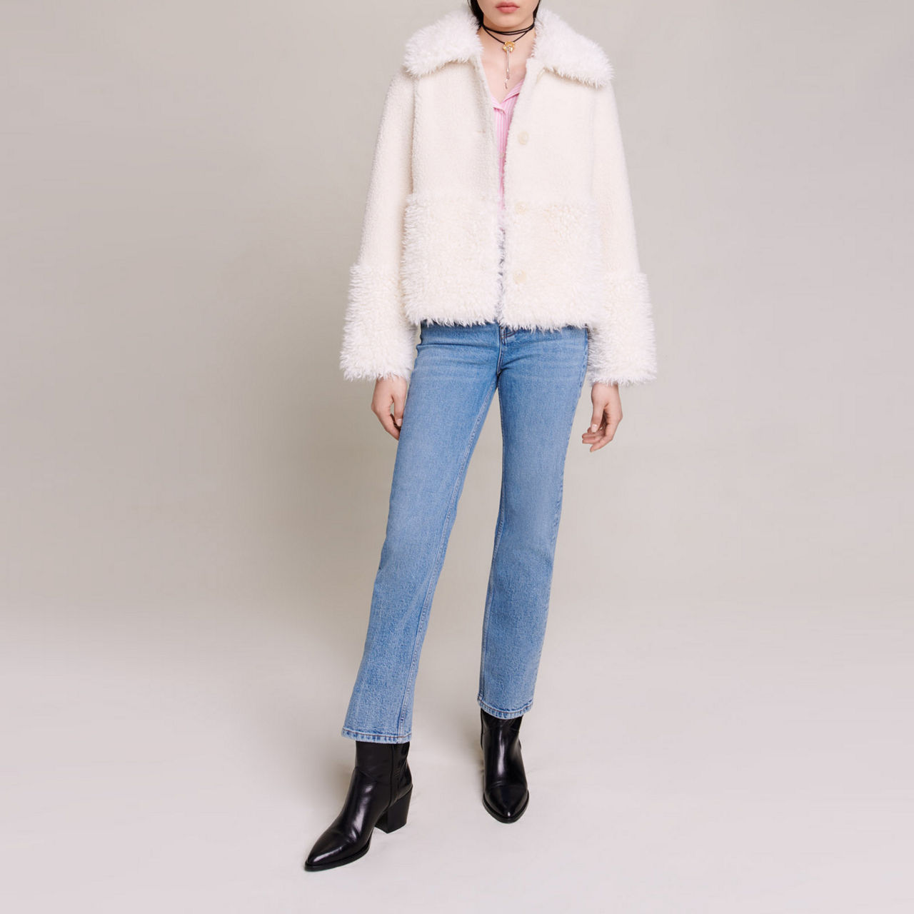 MAJE Gipette Faux Fur Jacket