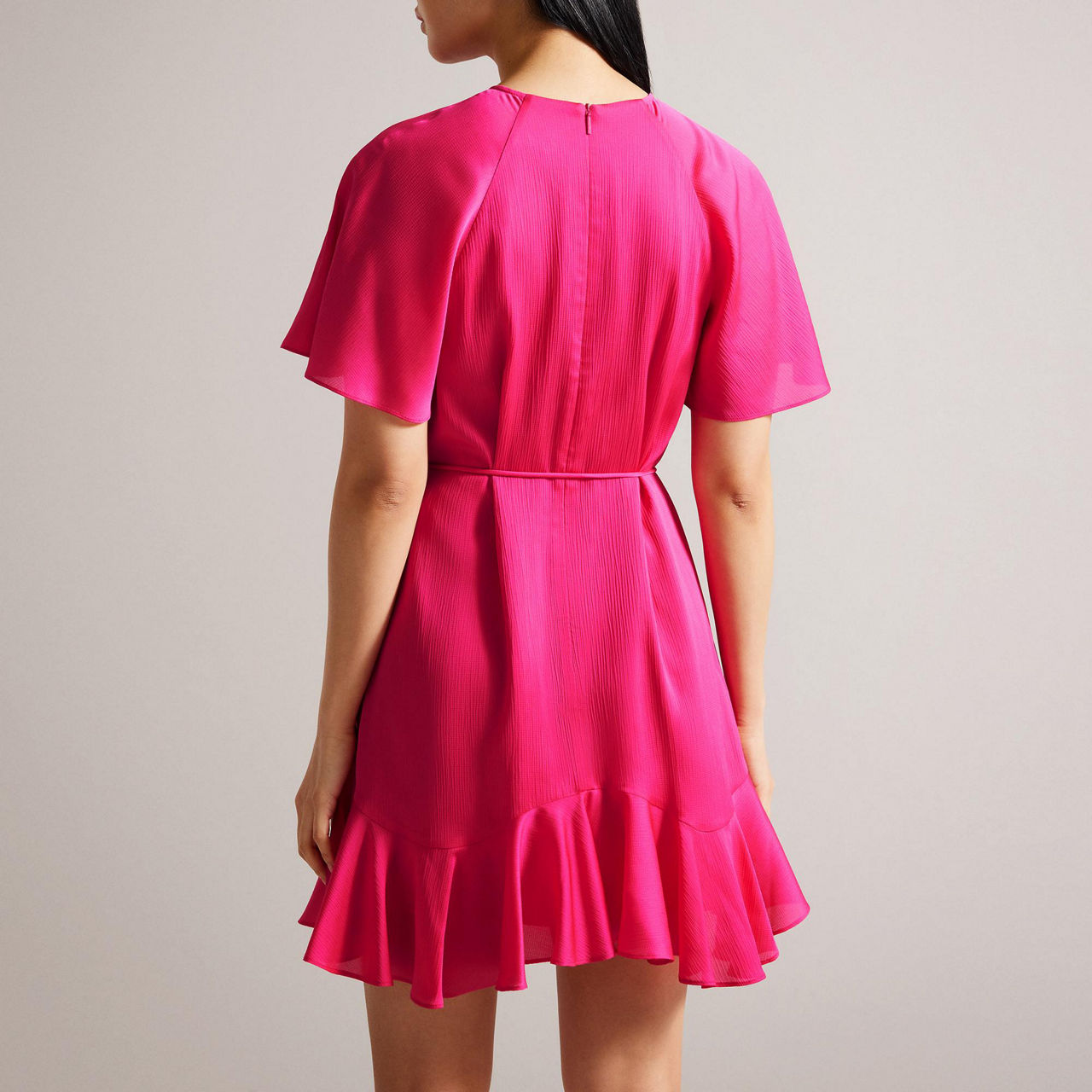 Elsieee Fluted Hem Mini Skater Dress