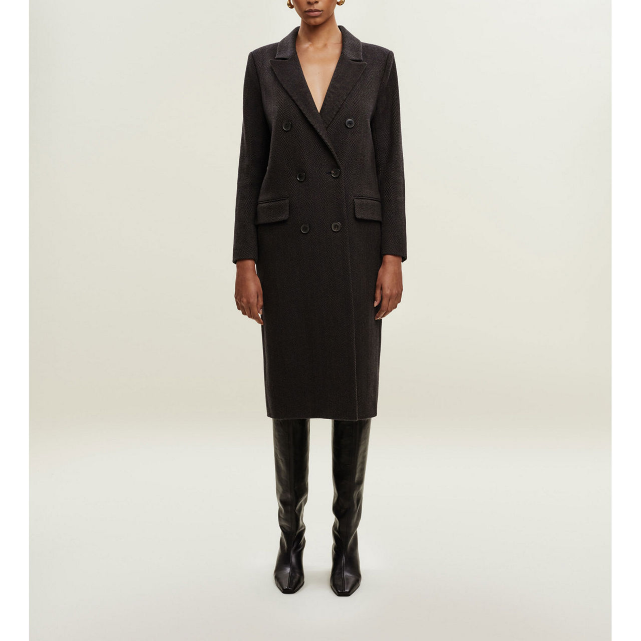 THE LANDSKEIN Logan Double-Breasted Tailored Coat