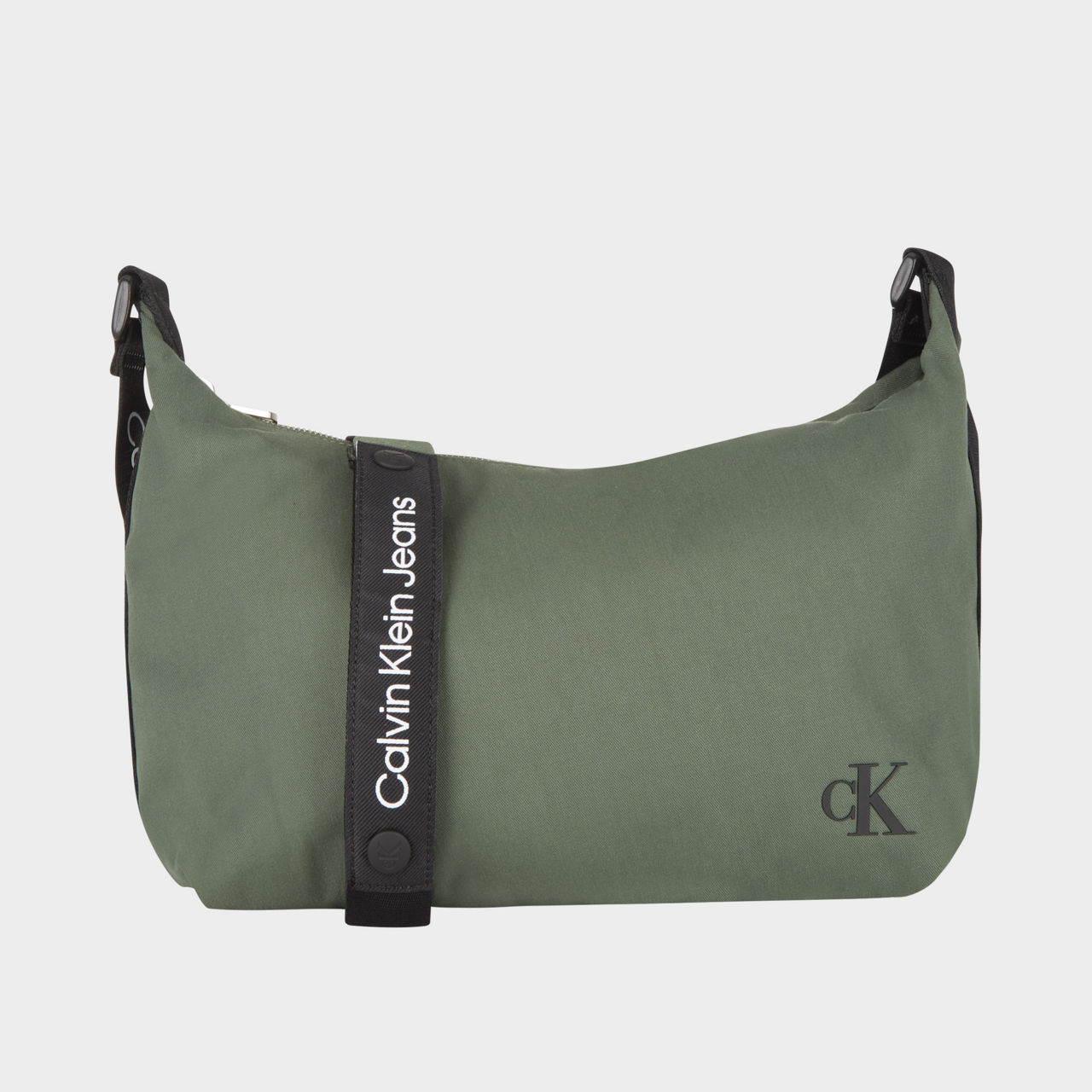 Calvin Klein Ultra Light Double Zip Crossbody Bag in Green