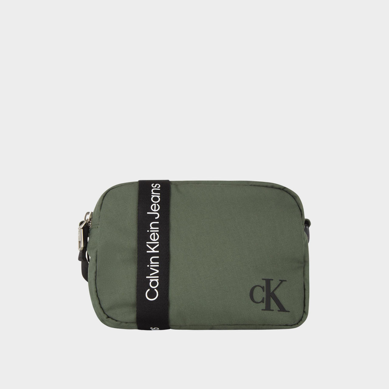 Calvin Klein Jeans industrial logo camera bag in beige