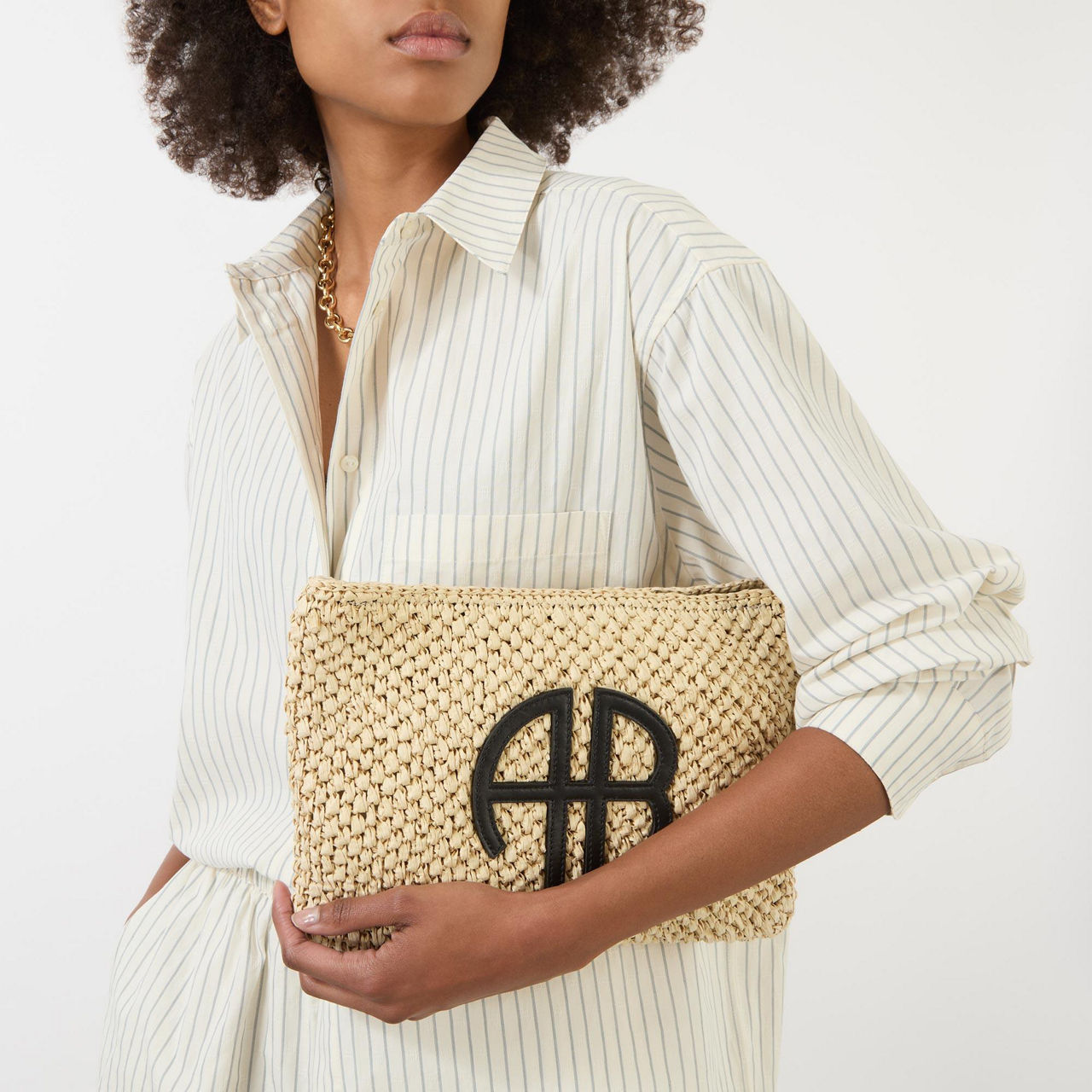 ANINE BING Rio Woven Clutch