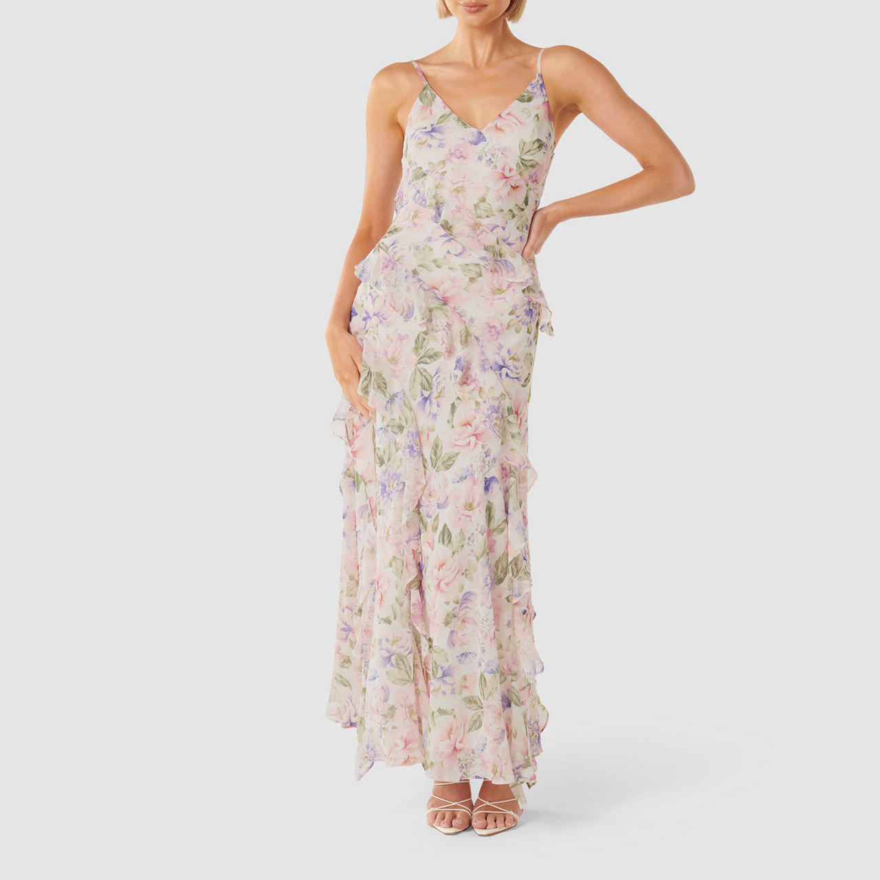 FOREVER NEW Poppy Floral Ruffle Maxi Dress
