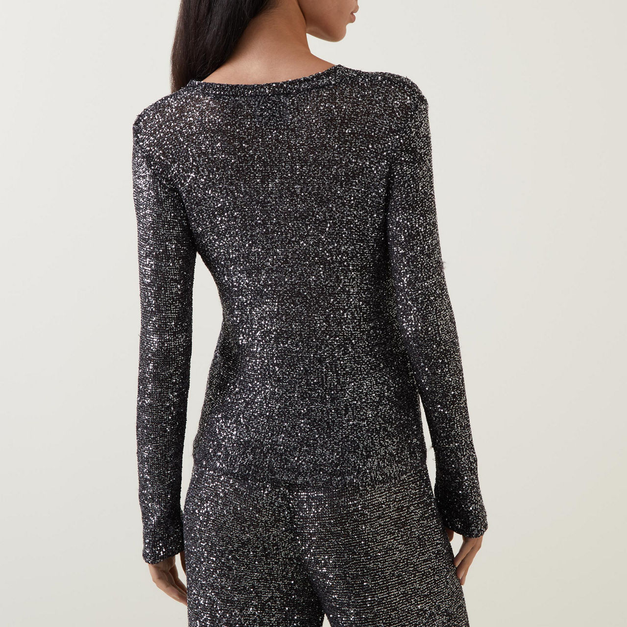 Moonshine Sequin Knit Top Black – Hayley Menzies