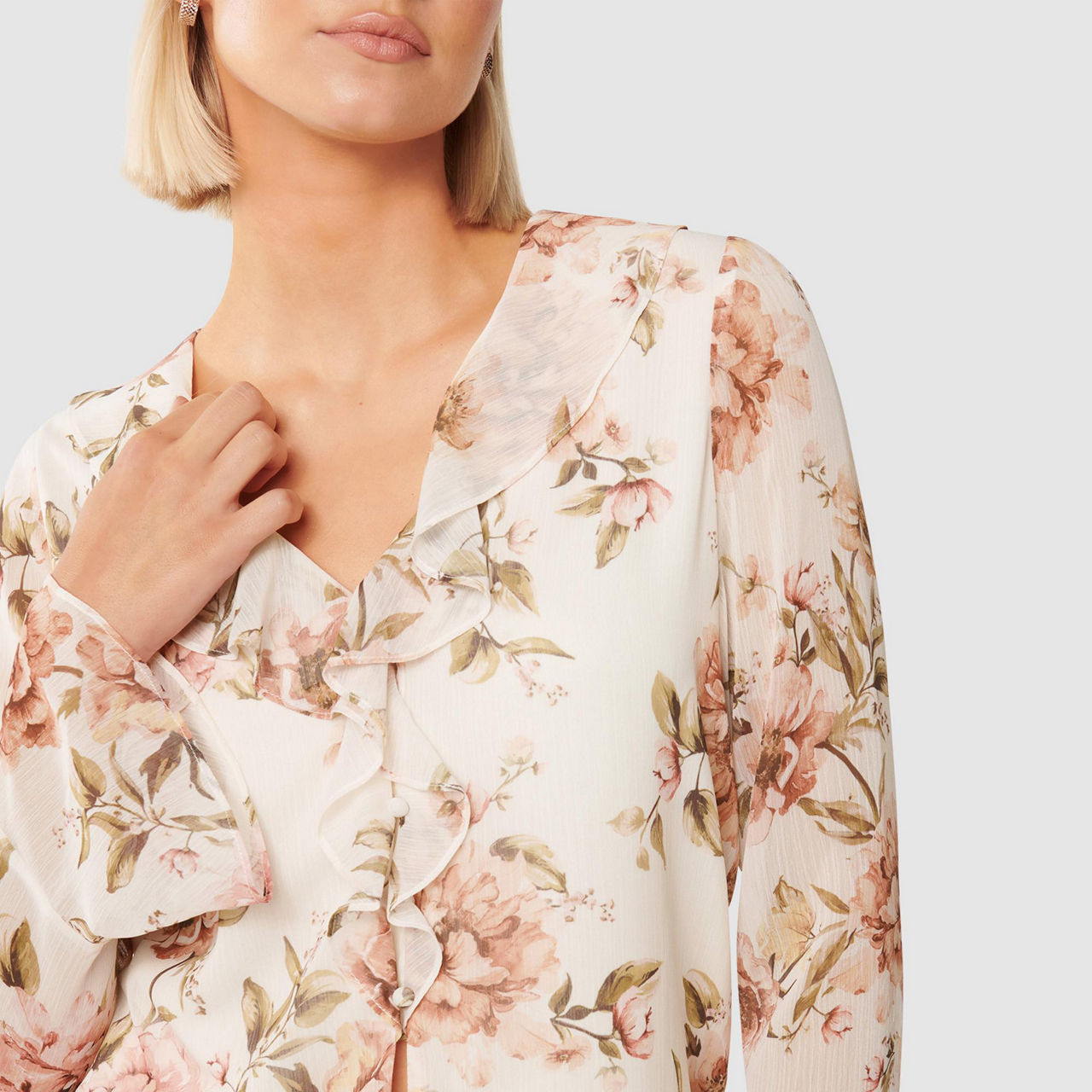 FOREVER NEW Ida Floral Printed Ruffle Blouse