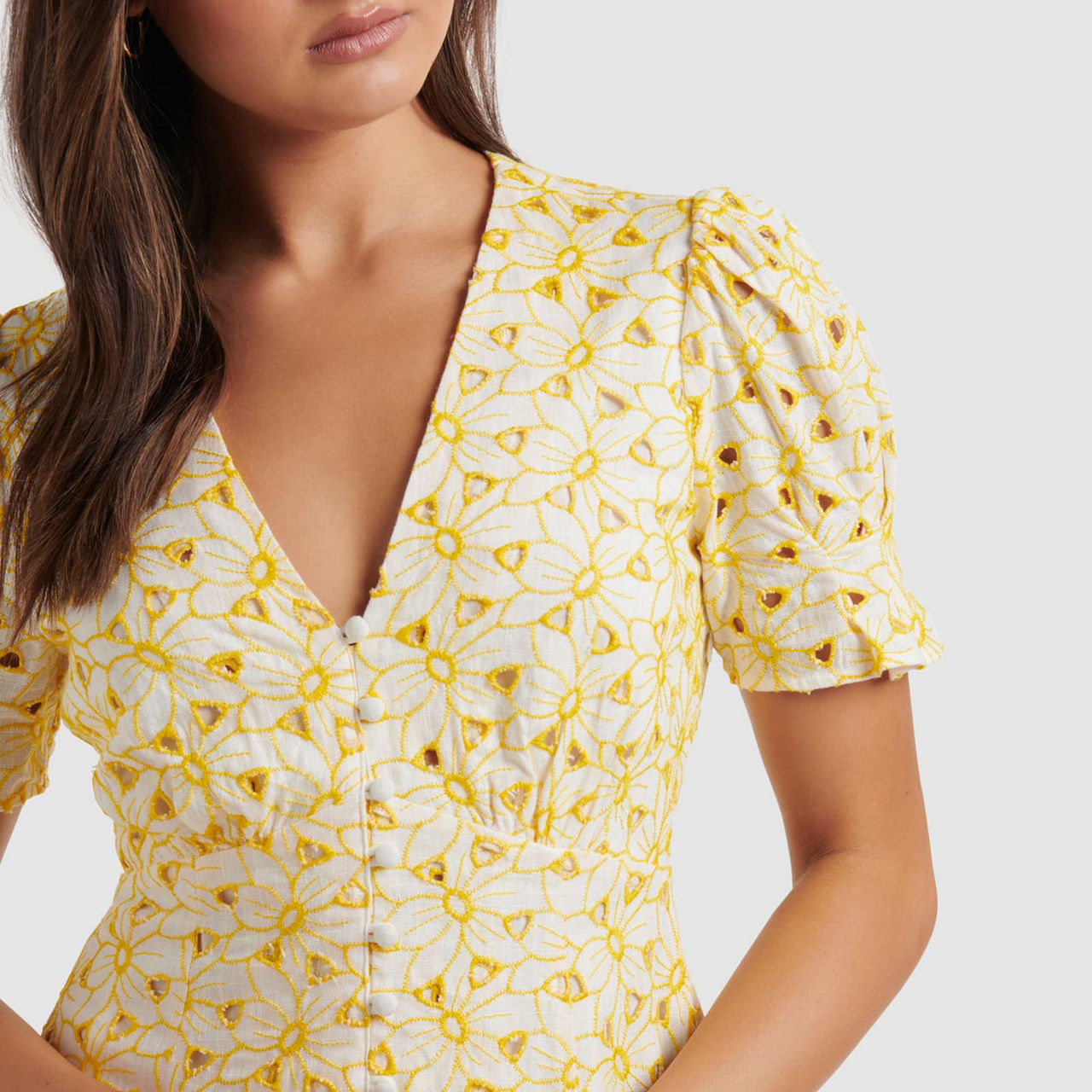FOREVER NEW Saffron Floral Broderie Mini Sun Dress