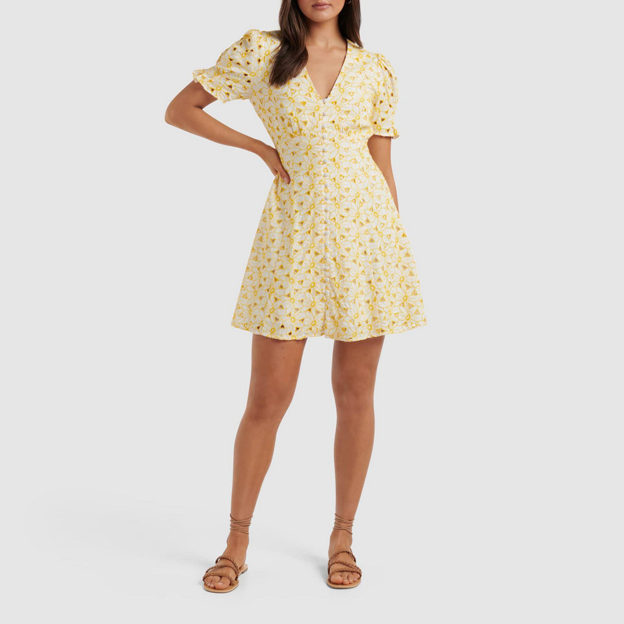 Saffron Bloom Mini Dress