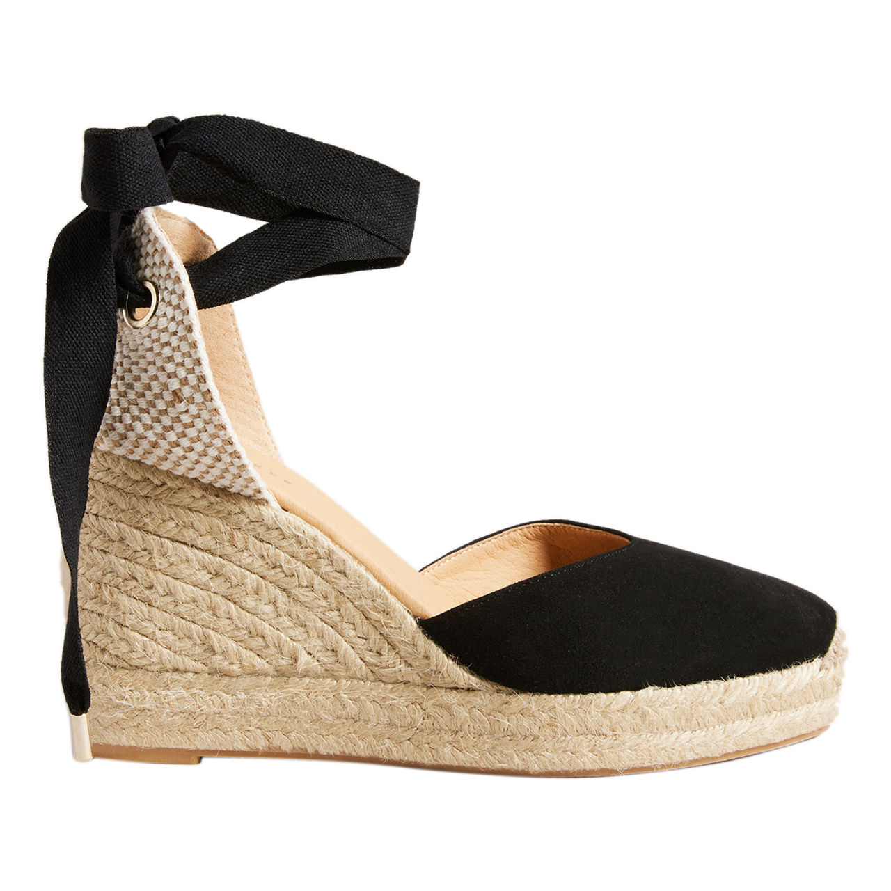 Espadrille wedges store with ribbon ties