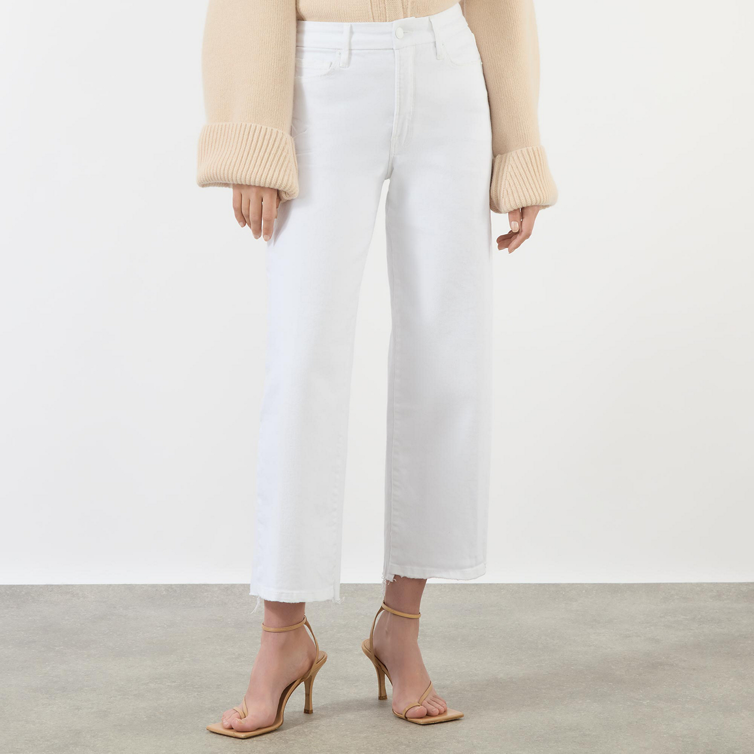 Good Waist Palazzo Cropped High-Rise Wide Leg Jeans