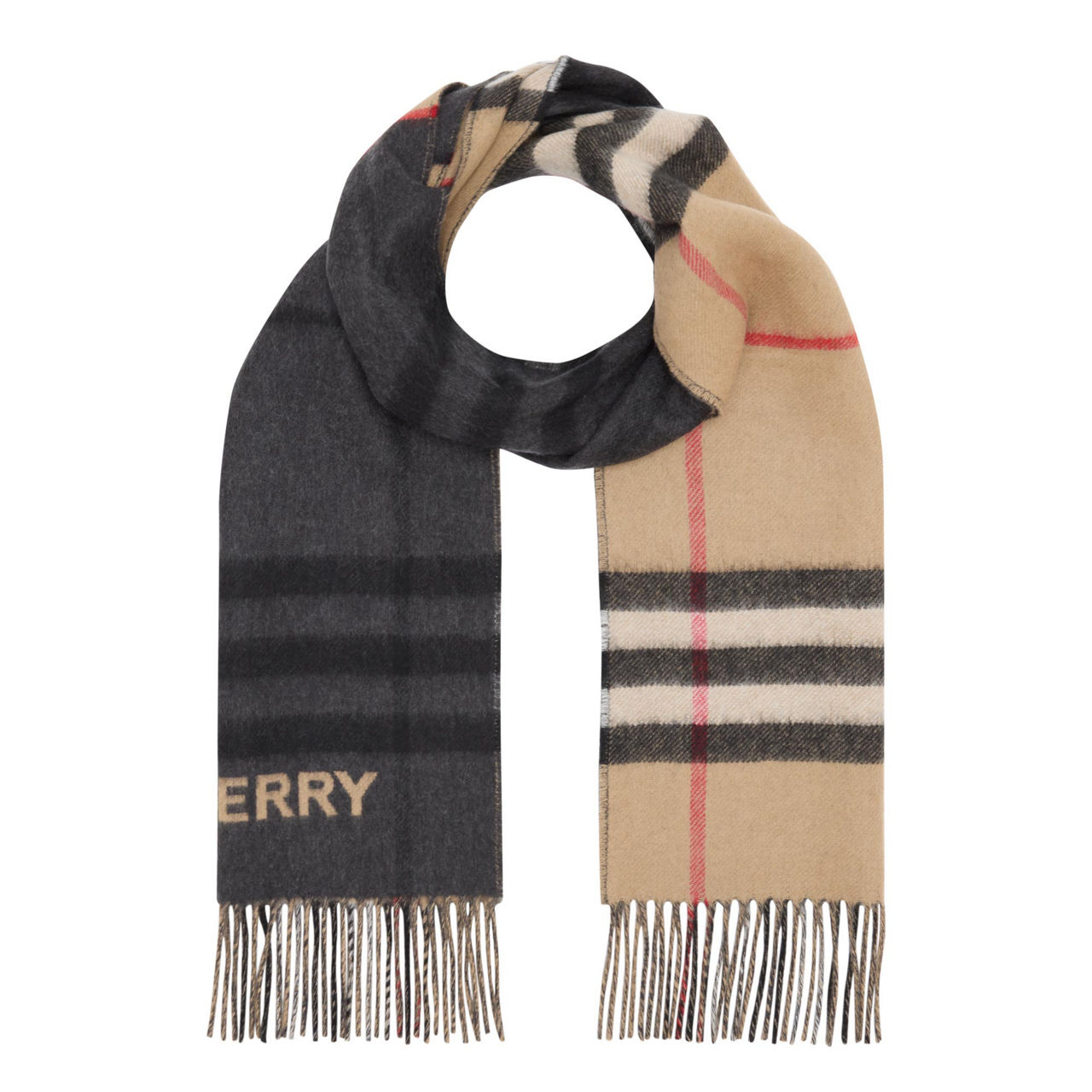 BURBERRY Giant Check Reversible Cashmere Scarf