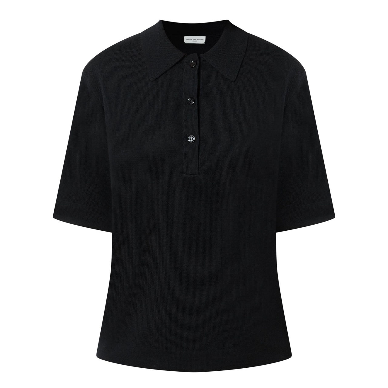 DRIES VAN NOTEN Short Sleeve Wool Knitted Polo Shirt