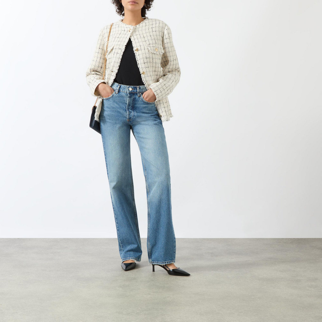 ANINE BING Janet Plaid Tweed Jacket