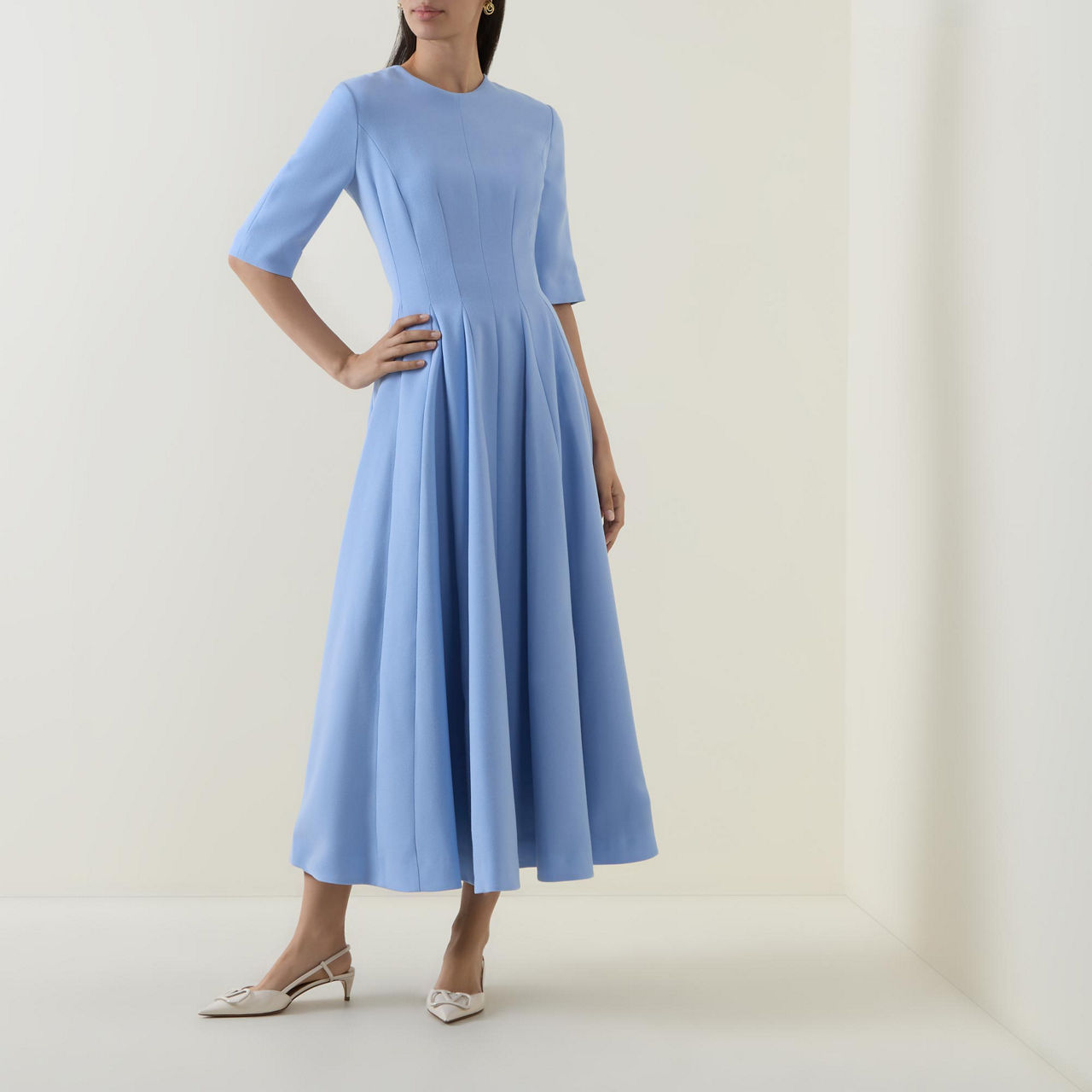 EMILIA WICKSTEAD Georgie Short Sleeve Midi Dress