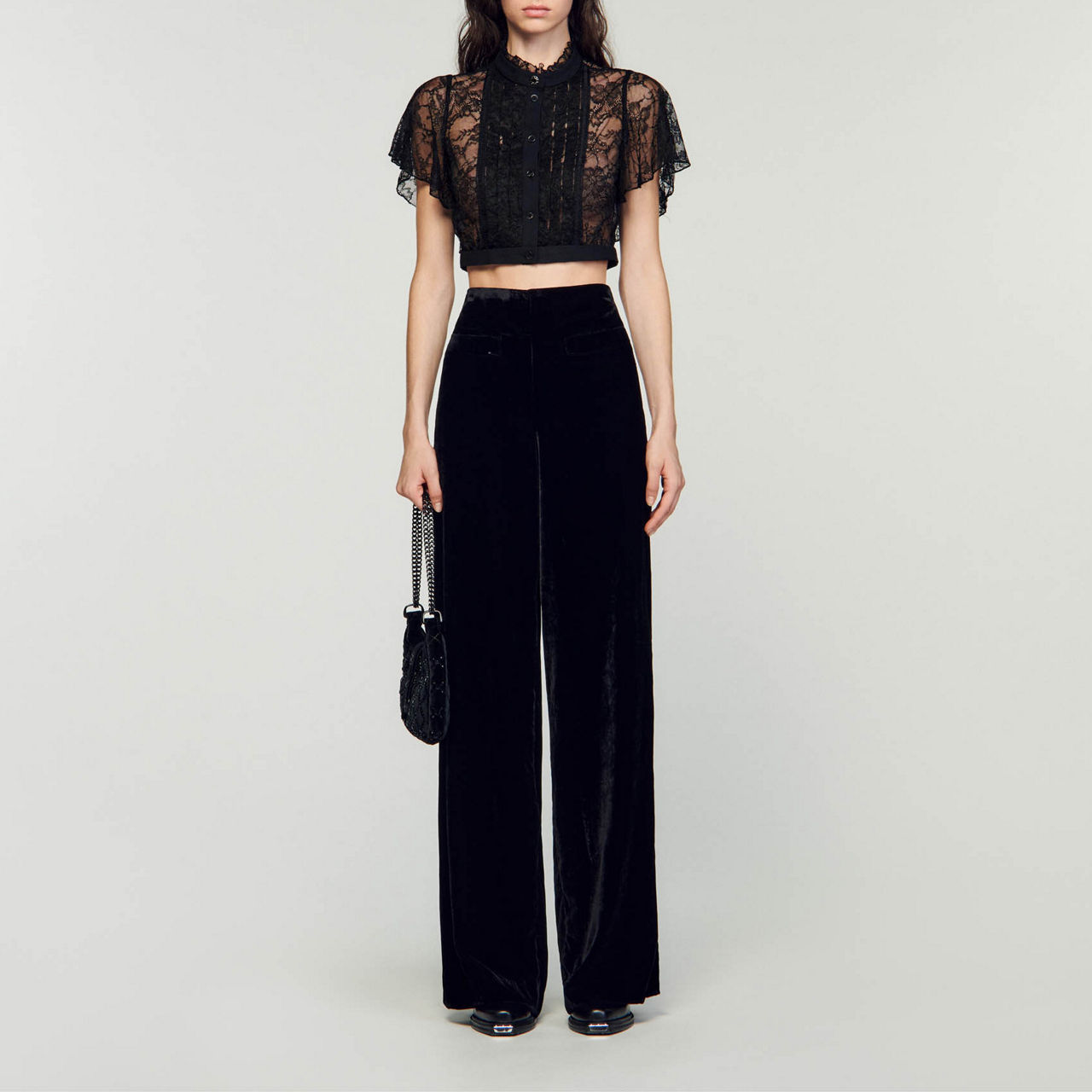 Chloe Velvet Wide Leg Trouser