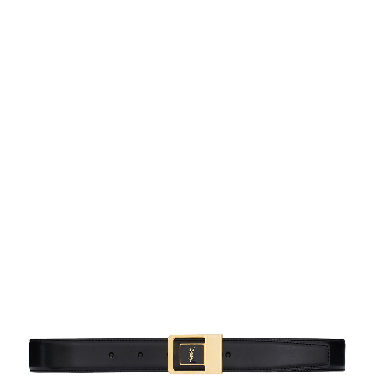 Saint Laurent Oval Buckle Thin Belt in Smooth Leather worn by